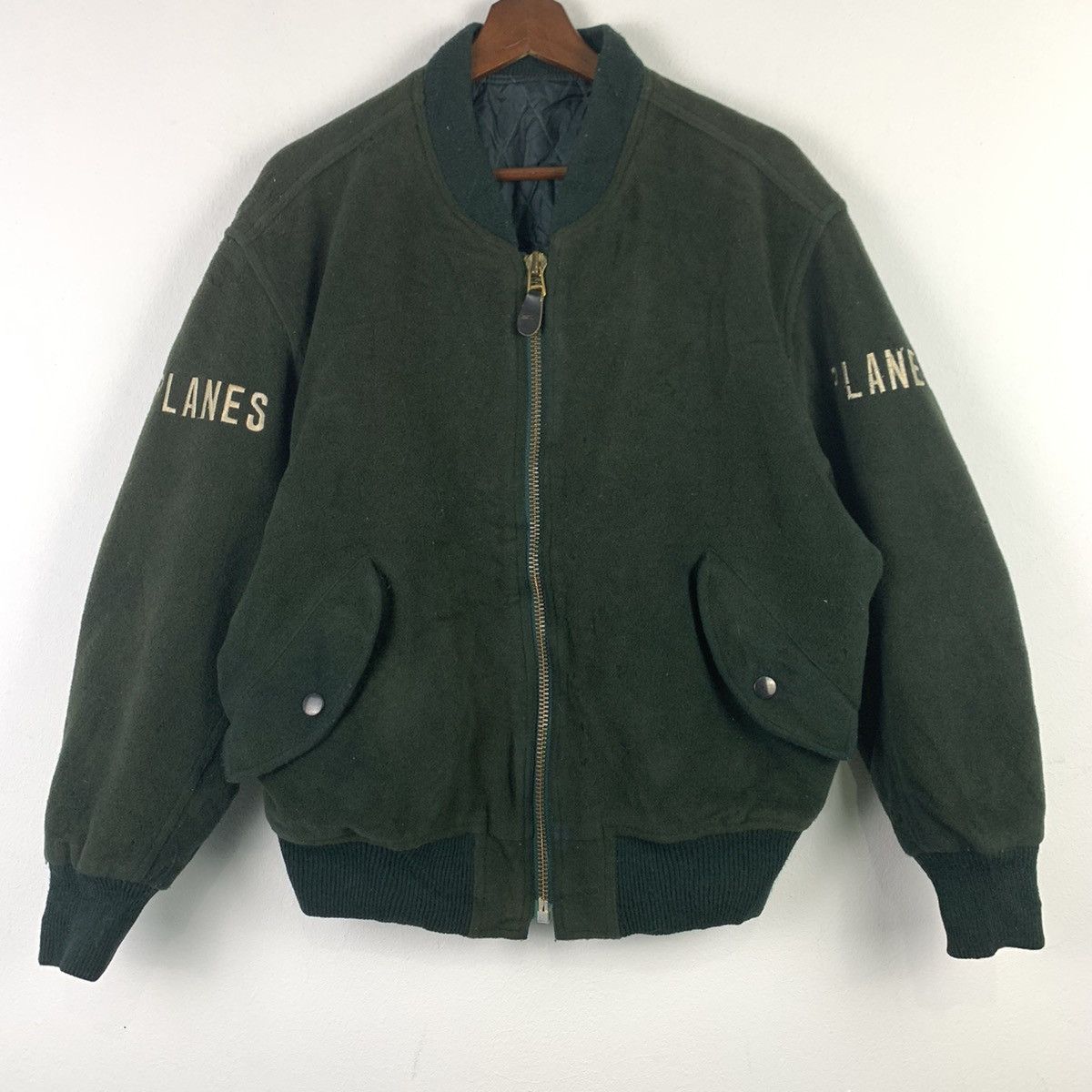 Japanese Brand × Vintage 🔥NS305🔥VTG HOMME VOLAGE wool AIR PLANES varsity jackets Size US M / EU 48-50 / 2 - 2 Thumbnail