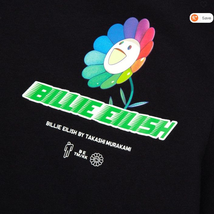 Billie Eilish Small Women's BILLIE EILISH TAKASHI MURAKAMI BLACK T-SHIRT Size S / US 4 / IT 40 - 2 Thumbnail