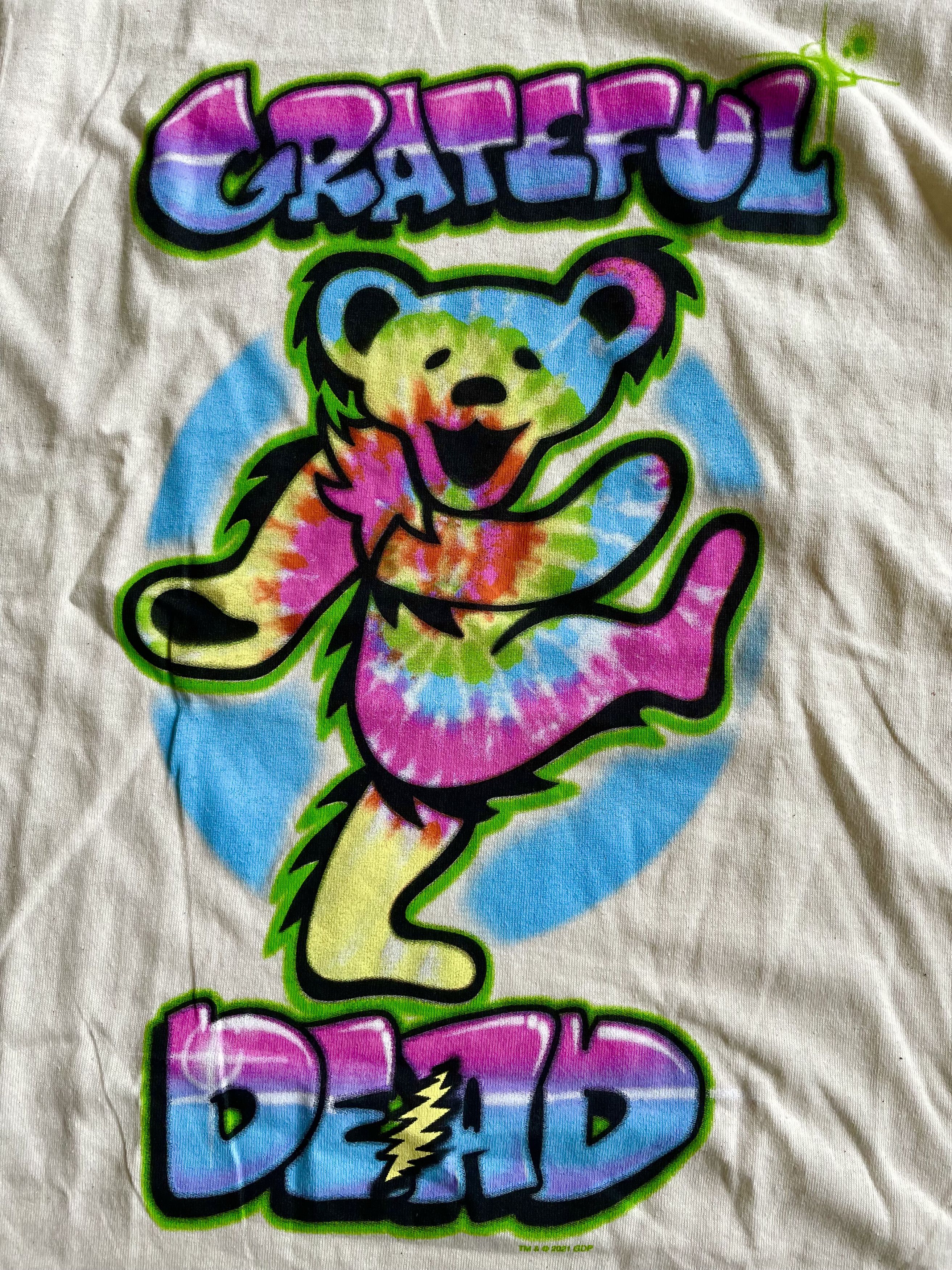 Grateful Dead × Liquid Blue Small White Rainbow Tie Dye Airbrush Bears Tour Tee Shirt Size US S / EU 44-46 / 1 - 2 Thumbnail
