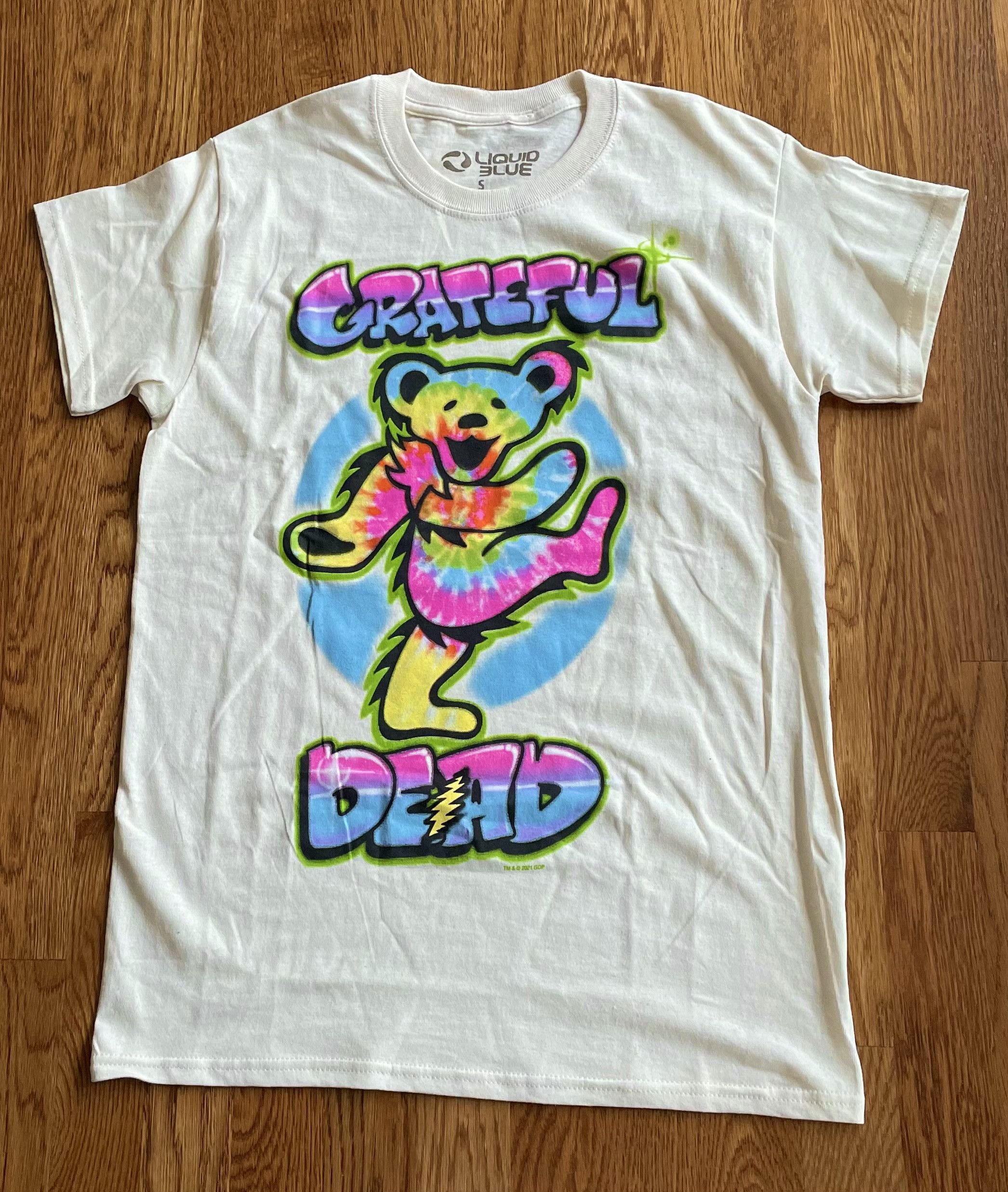 Grateful Dead × Liquid Blue Small White Rainbow Tie Dye Airbrush Bears Tour Tee Shirt Size US S / EU 44-46 / 1 - 1 Thumbnail