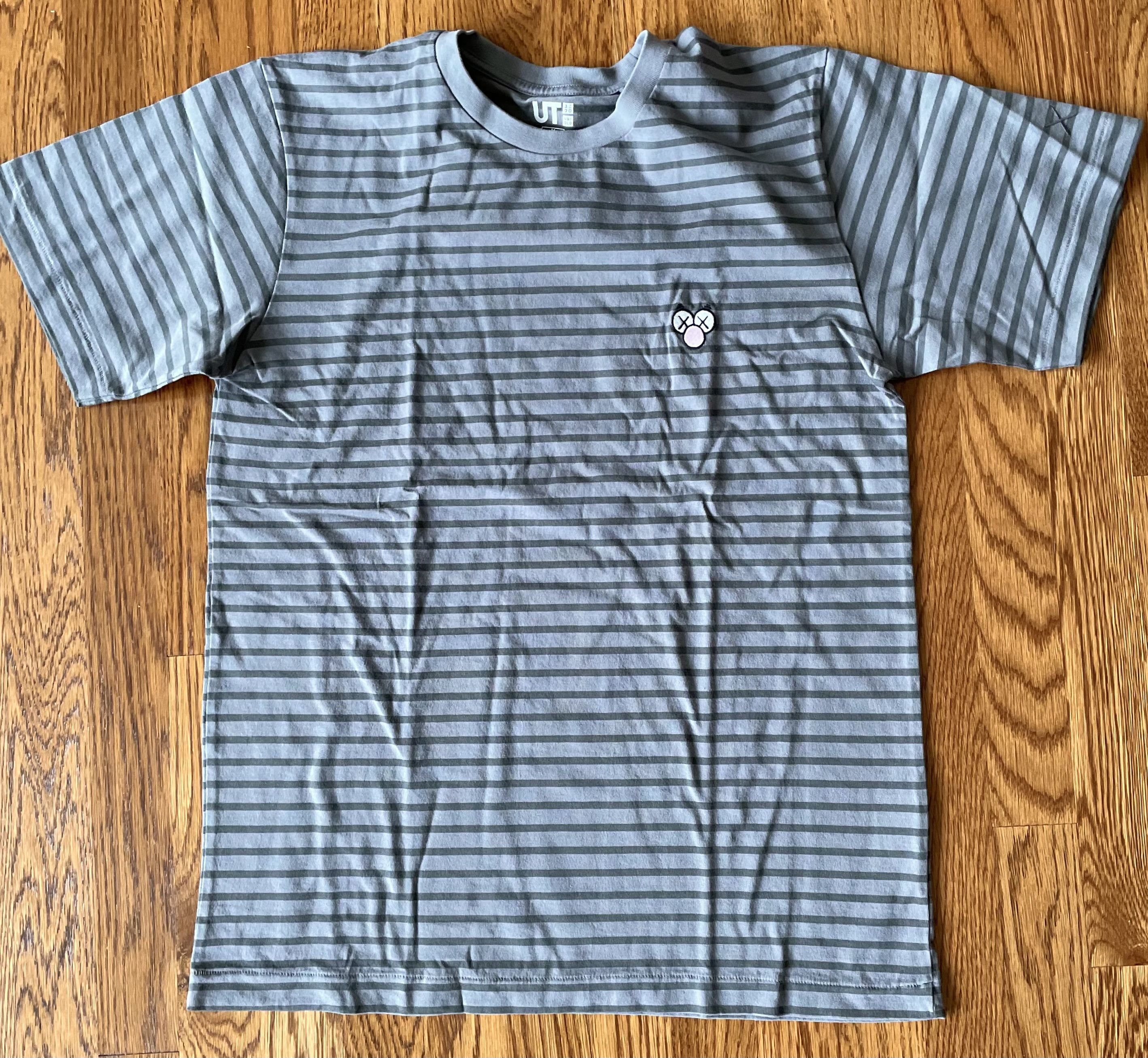 Kaws × Uniqlo XL Extra Large UT Dark Grey BFF Striped Tee Shirt Figure Size US XL / EU 56 / 4 - 1 Thumbnail