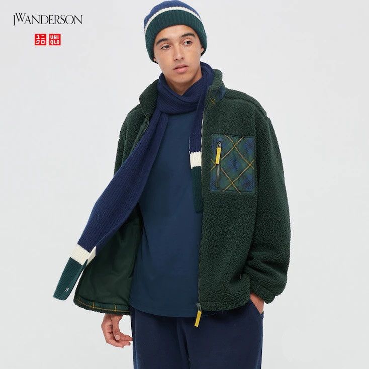 JW Anderson × Uniqlo Small Green Olive Fleece Jacket Pile-Lined Full-Zip Coat Size US S / EU 44-46 / 1 - 4 Thumbnail