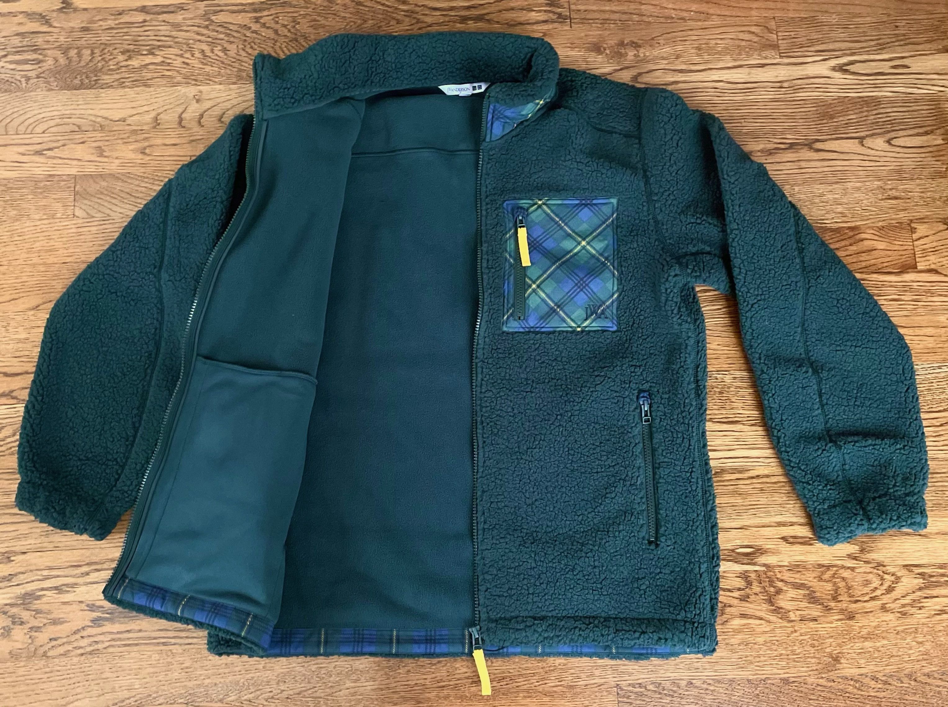 JW Anderson × Uniqlo Small Green Olive Fleece Jacket Pile-Lined Full-Zip Coat Size US S / EU 44-46 / 1 - 3 Thumbnail