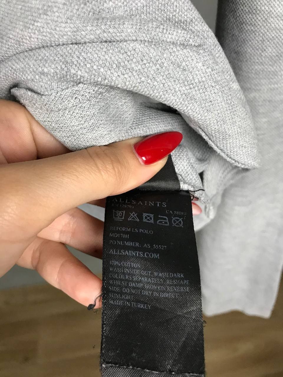 Allsaints Allsaints luxury streetwear gray polo longsleeve Size US S / EU 44-46 / 1 - 6 Thumbnail