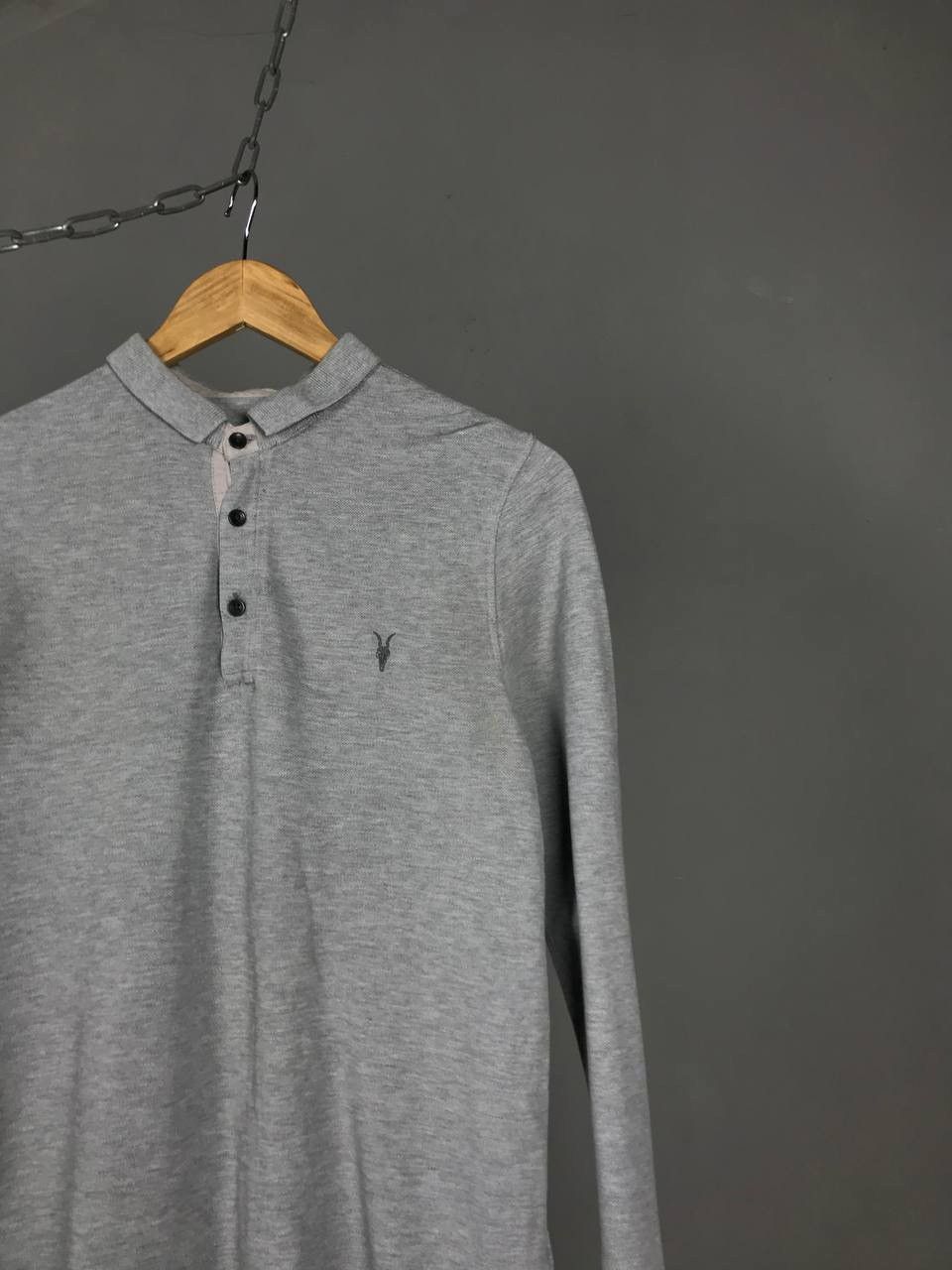 Allsaints Allsaints luxury streetwear gray polo longsleeve Size US S / EU 44-46 / 1 - 2 Thumbnail