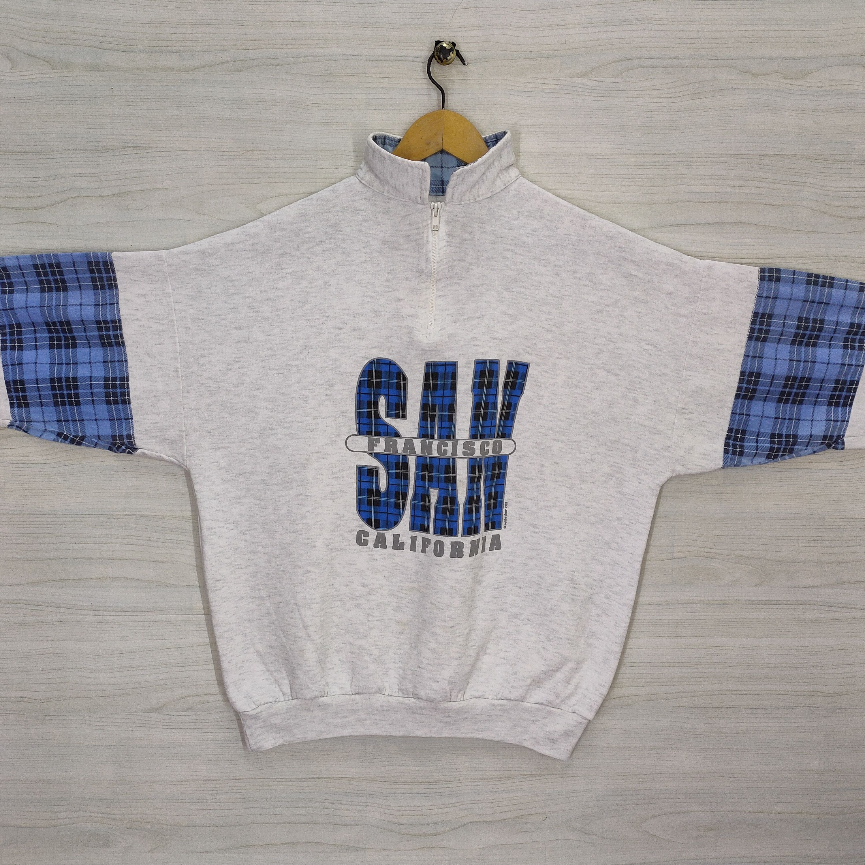 Vtg 90s San Francisco California 1993 Sweater Quarter Zip