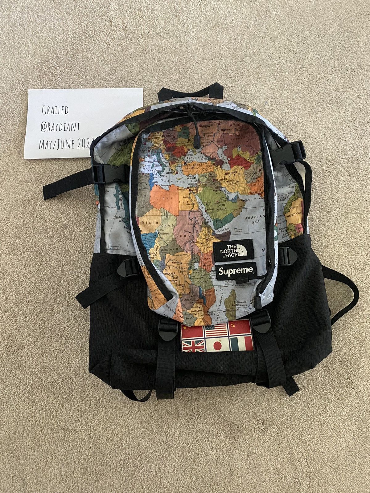 Supreme world hotsell map backpack