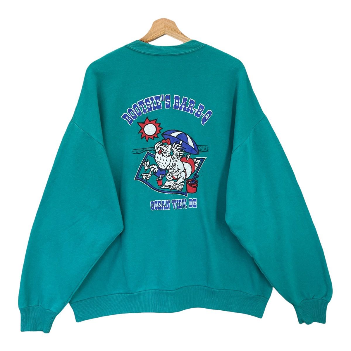 Vintage 90s Bootsie's Bar-B-Q Ocean View Crewneck Sweatshirt Size US XL / EU 56 / 4 - 1 Thumbnail
