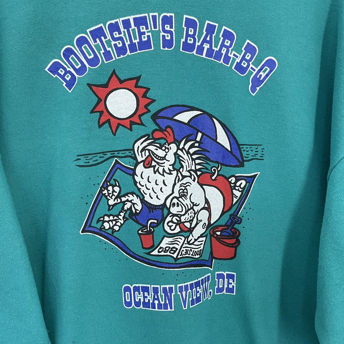 Vintage 90s Bootsie's Bar-B-Q Ocean View Crewneck Sweatshirt Size US XL / EU 56 / 4 - 4 Thumbnail