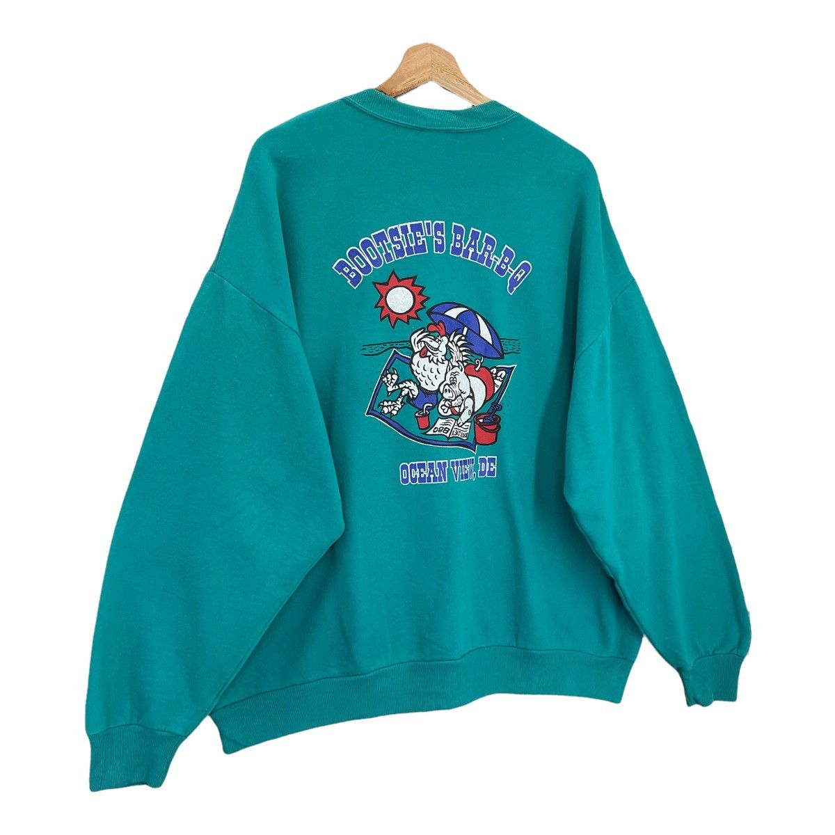 Vintage 90s Bootsie's Bar-B-Q Ocean View Crewneck Sweatshirt Size US XL / EU 56 / 4 - 2 Thumbnail