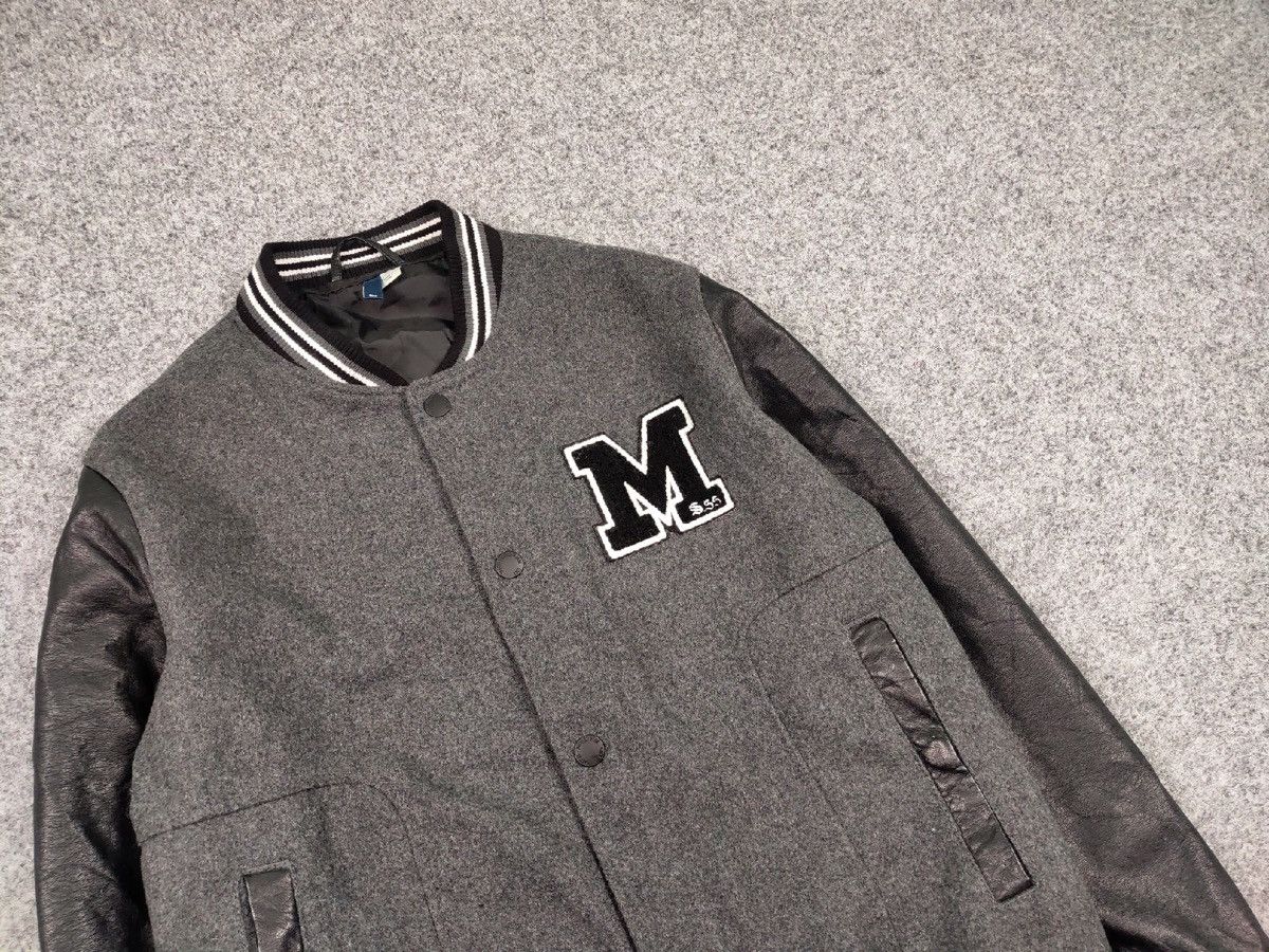 Japanese Brand Vintage 90s Varsity Jacket Bomber USA Letterman Grey Wool Size US L / EU 52-54 / 3 - 10 Thumbnail