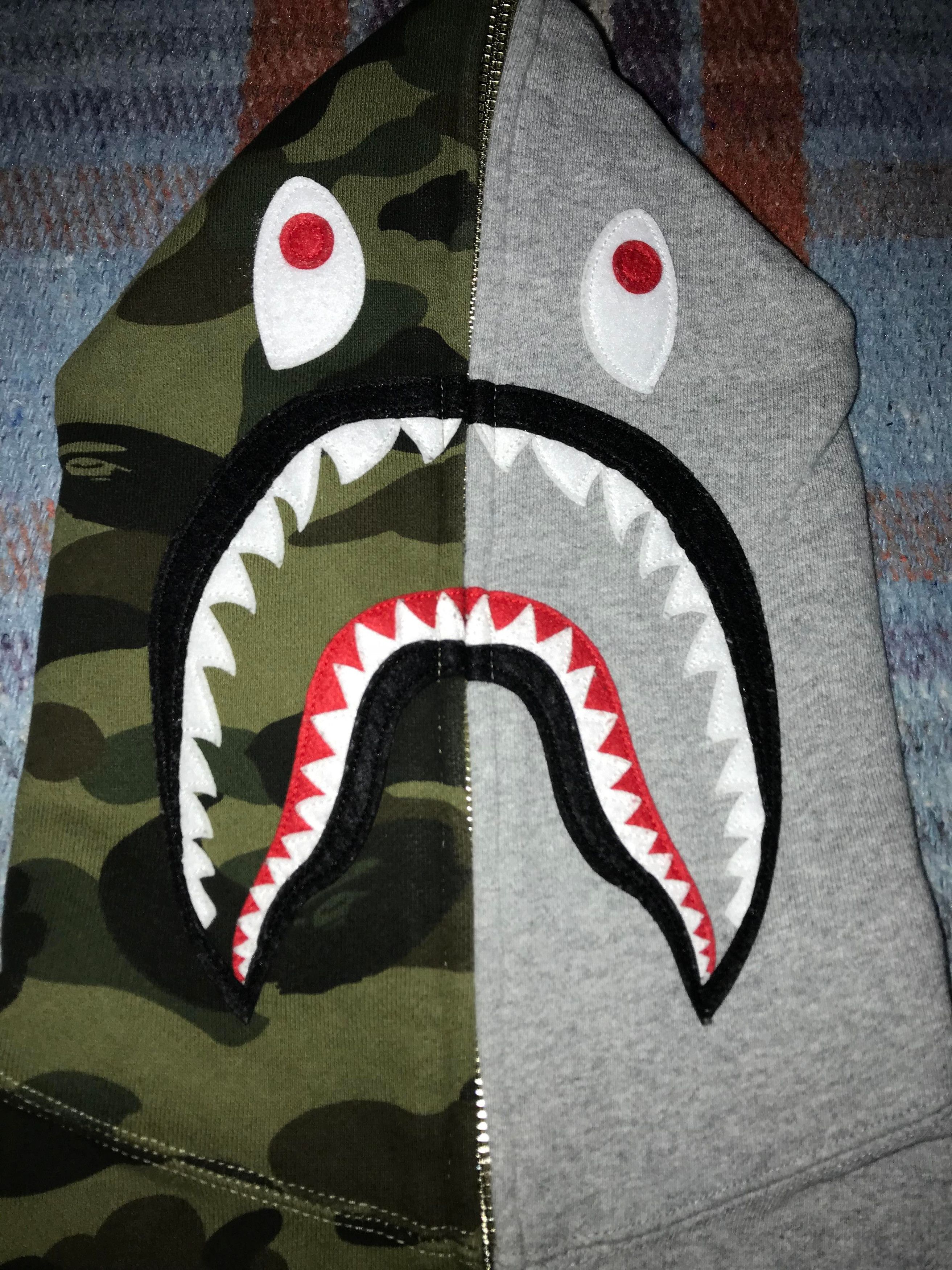 Bape Bape grey/green camo half split zip hoodie S Size US S / EU 44-46 / 1 - 2 Thumbnail