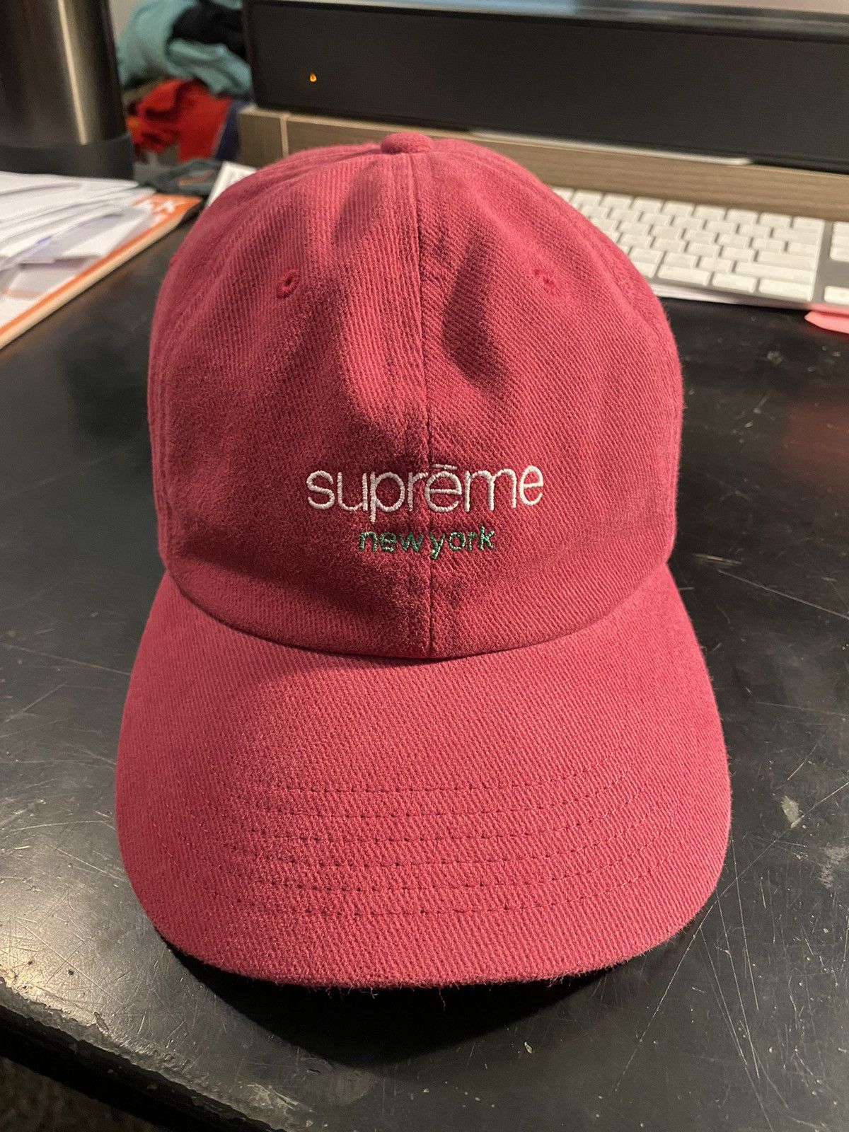 Supreme Supreme Classic Logo 6-Panel Dark Rose SS21 | Grailed