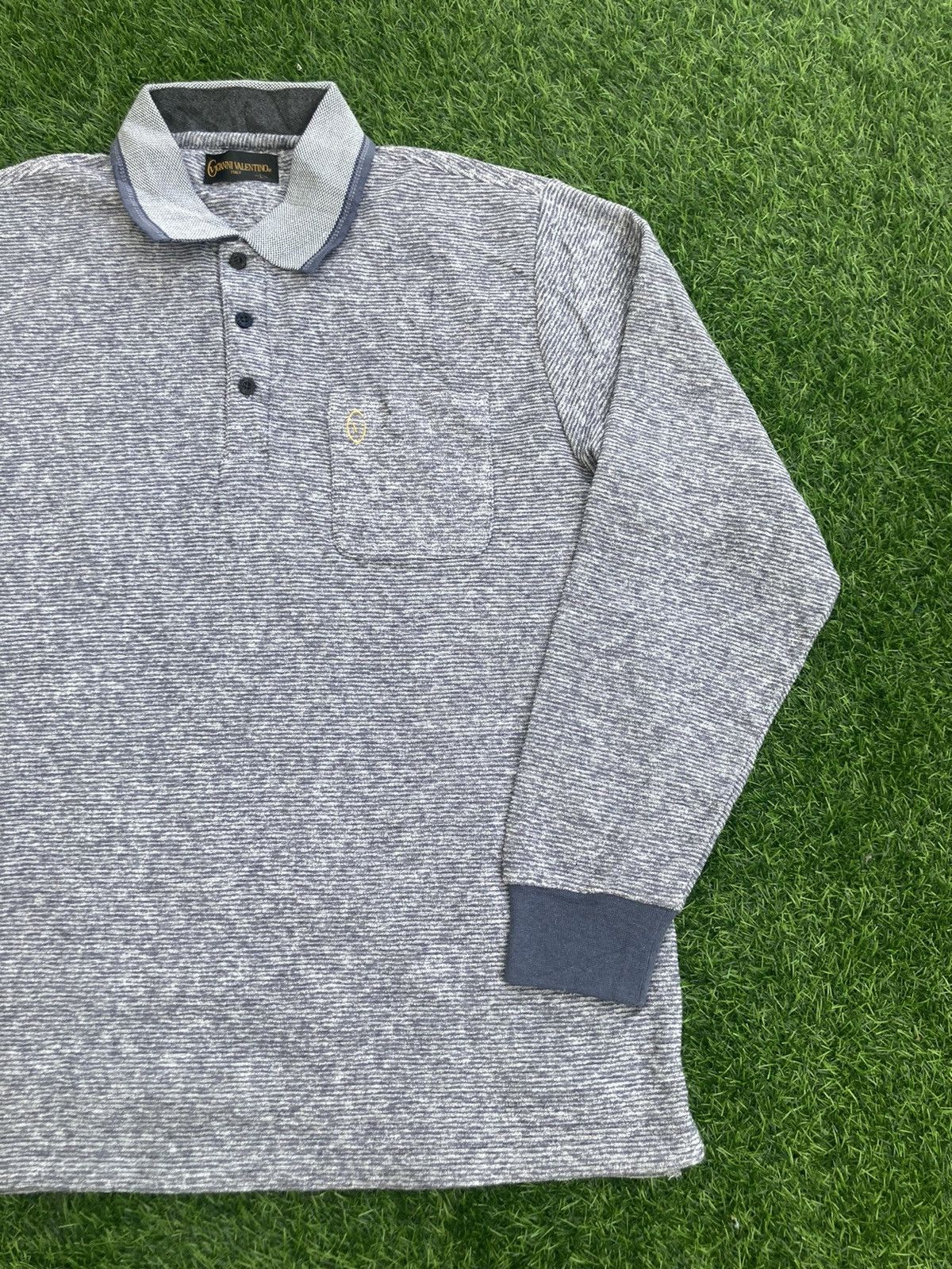 Designer GIANNI VALENTINO LONG SLEEVE POLOS Size US L / EU 52-54 / 3 - 3 Thumbnail