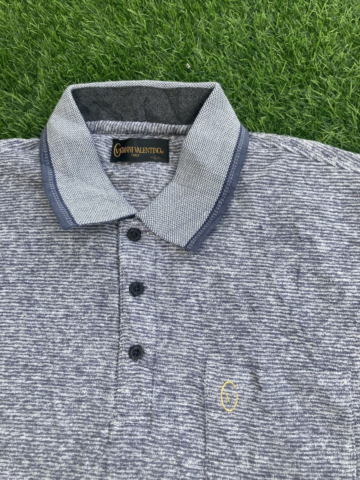 Designer GIANNI VALENTINO LONG SLEEVE POLOS Size US L / EU 52-54 / 3 - 4 Thumbnail