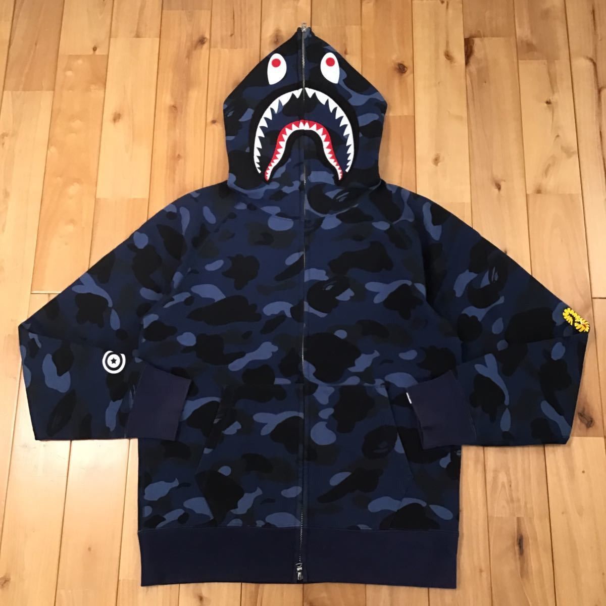 Bape BAPE Shark full zip hoodie blue camo | Grailed