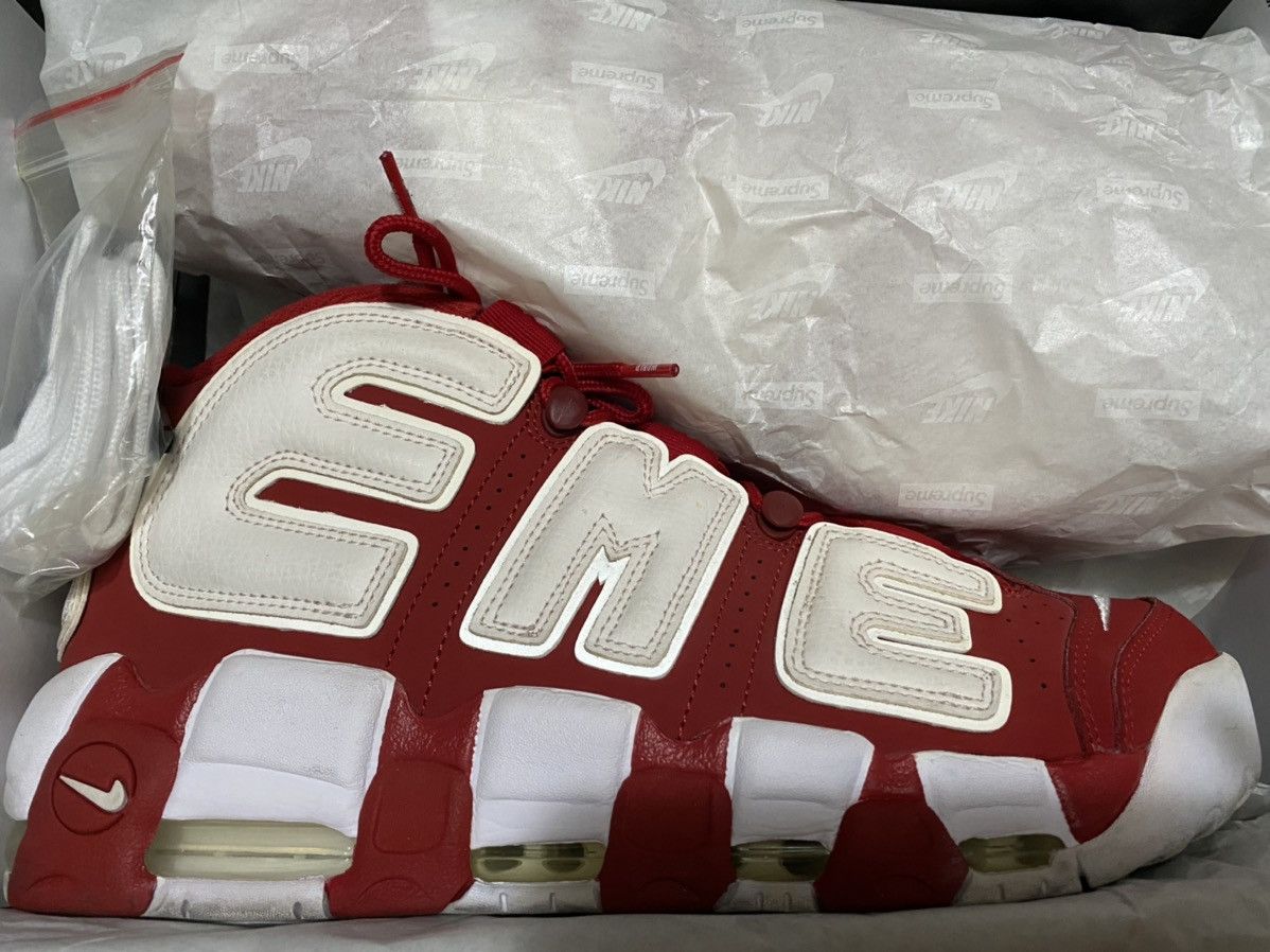 Nike × Supreme Air More Uptempo Red High 2017 Suptempo Size US 11 / EU 44 - 9 Thumbnail