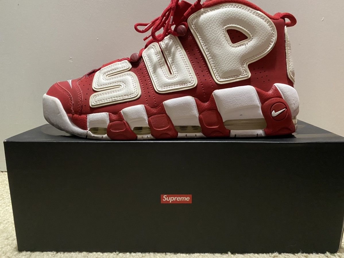 Nike × Supreme Air More Uptempo Red High 2017 Suptempo Size US 11 / EU 44 - 11 Thumbnail