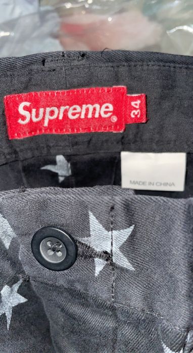 Supreme Supreme Chino Pant Black Stars Size 34 | Grailed