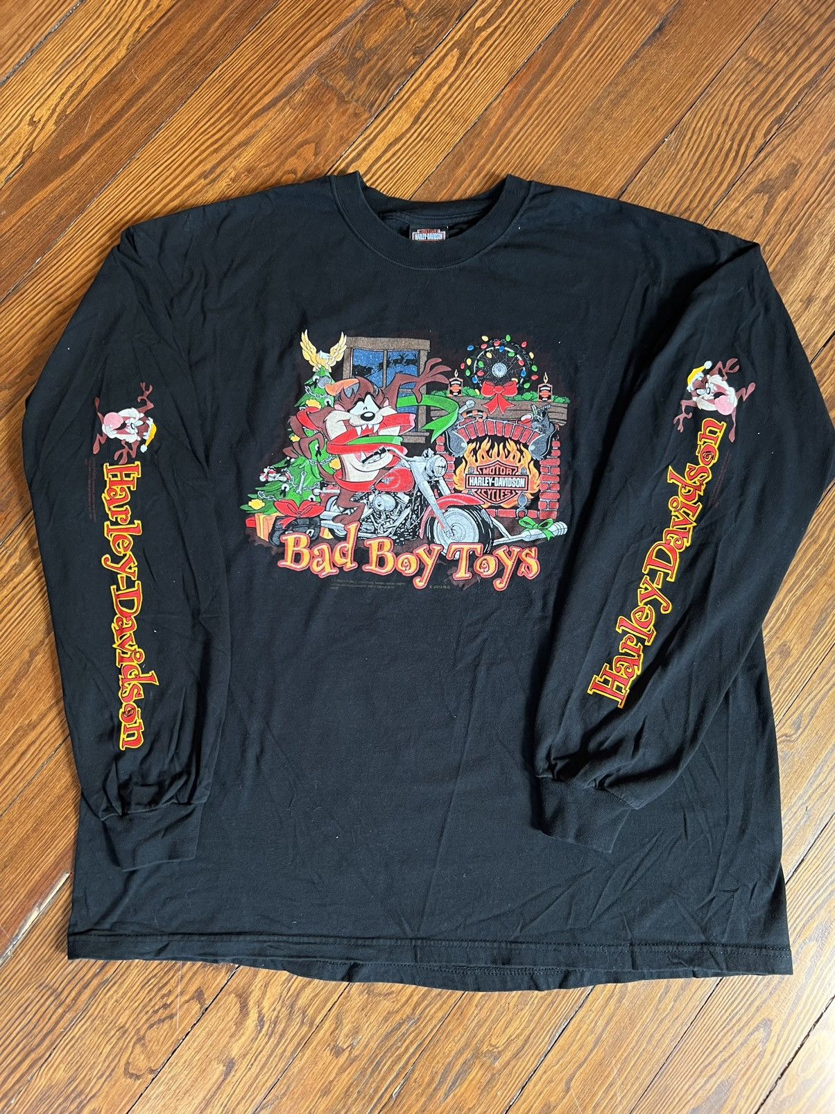 Vintage Vintage Harley Davidson Taz Looney Tunes Bad Boy Long Sleeve Size US XXL / EU 58 / 5 - 2 Thumbnail