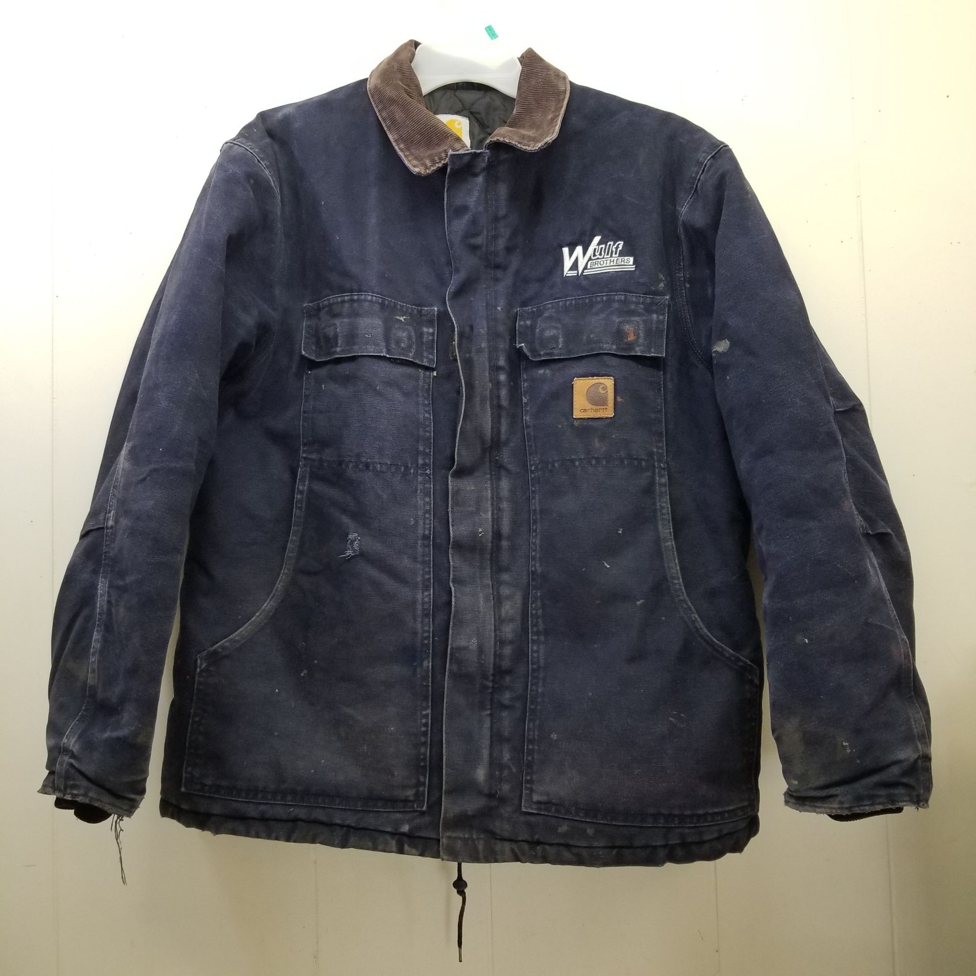 Carhartt Carhartt L Reg Blue Canvas Trucker Jacket Chore Coat Quilt ...