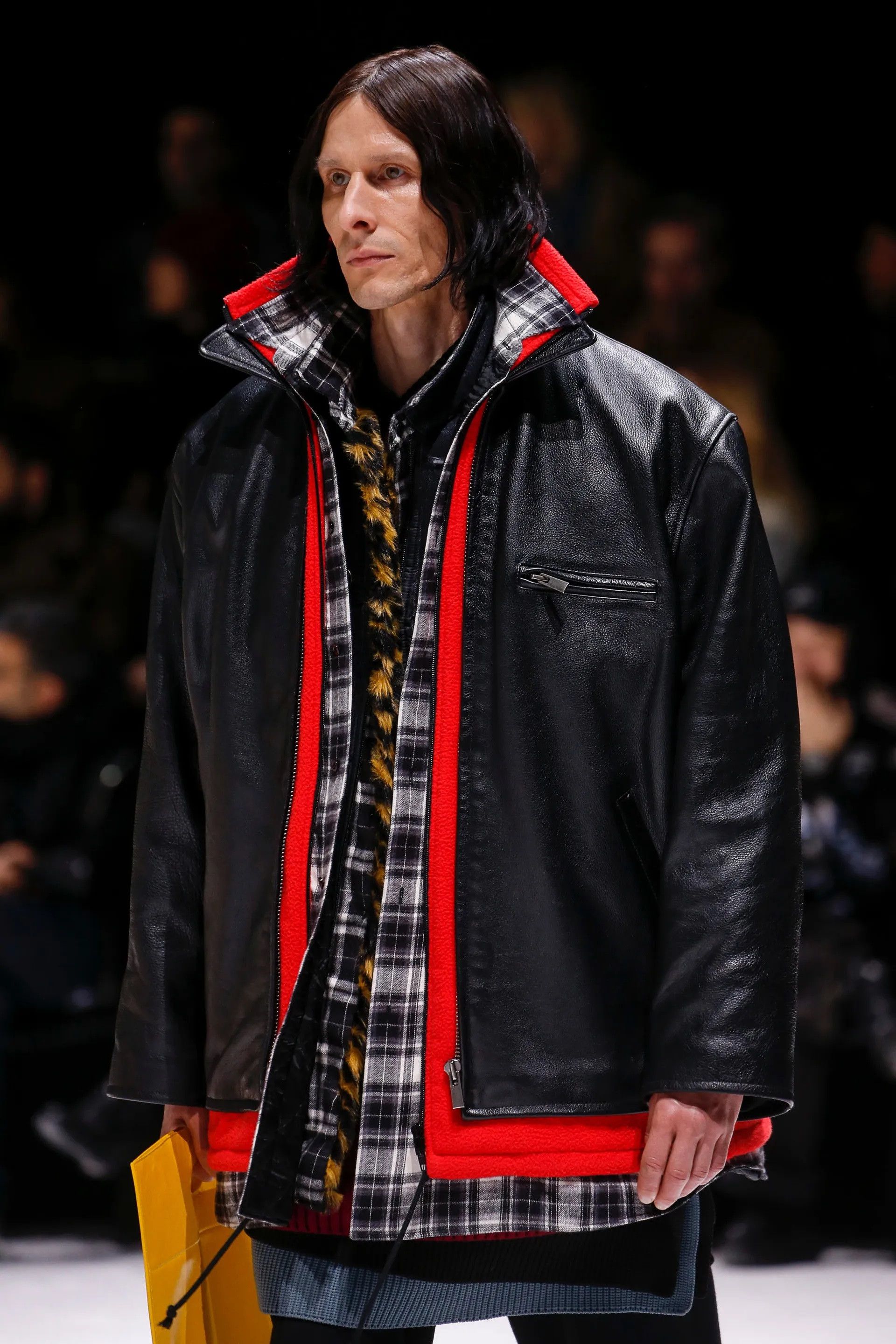 Balenciaga Balenciaga 18fw Layered bomber leather oversize