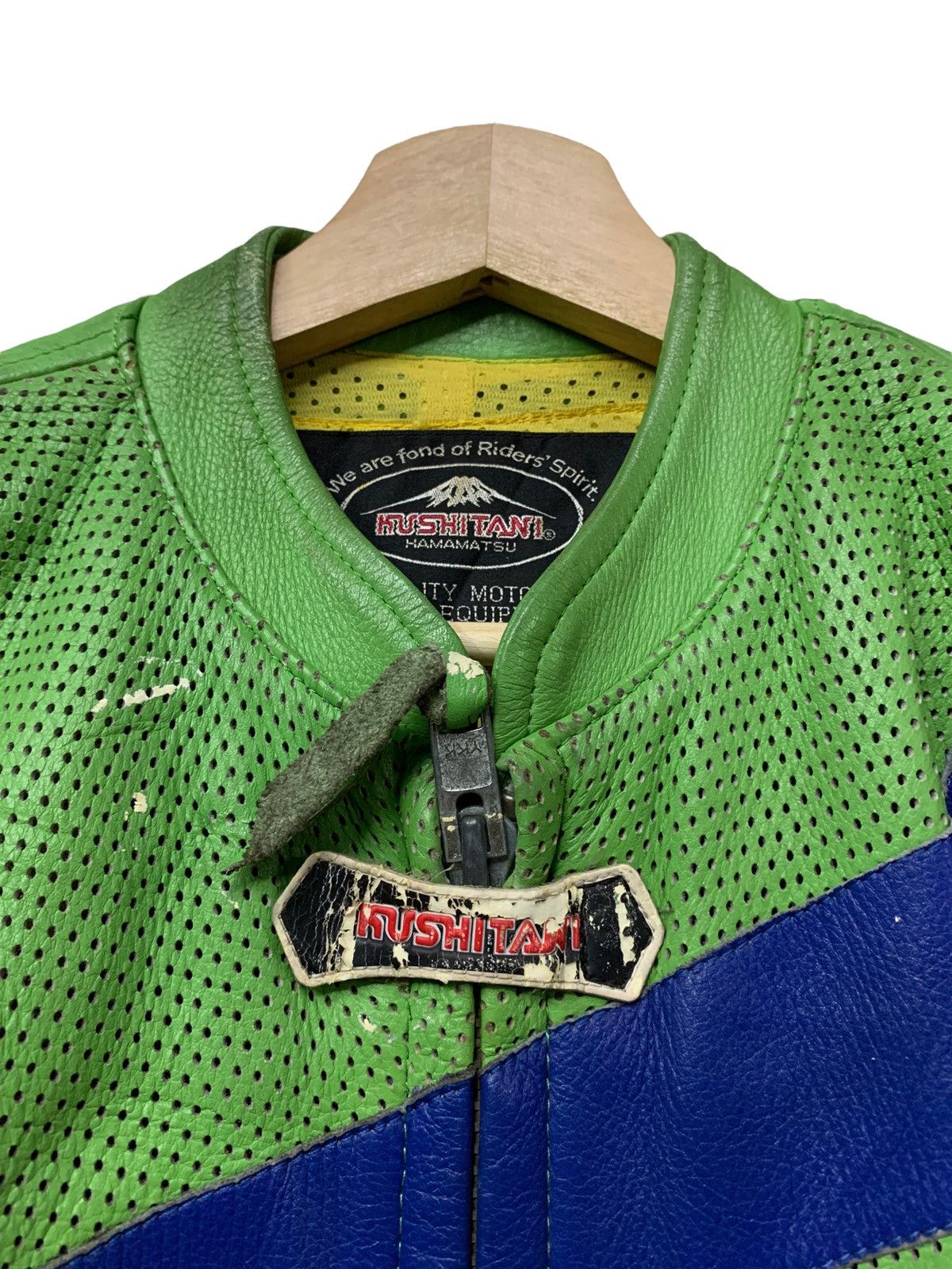 Kadoya 🔥RARE KUSHITANI KAWASAKI RIDING SUIT LEATHER Size US 35 - 5 Thumbnail