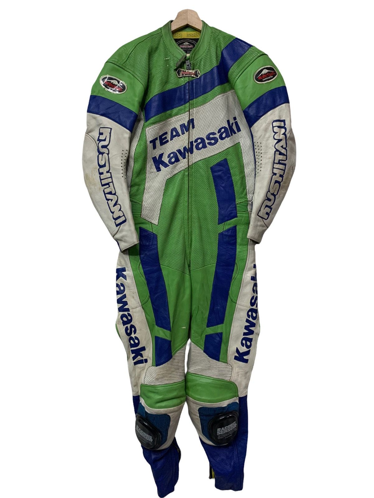 Kadoya 🔥RARE KUSHITANI KAWASAKI RIDING SUIT LEATHER Size US 35 - 1 Thumbnail