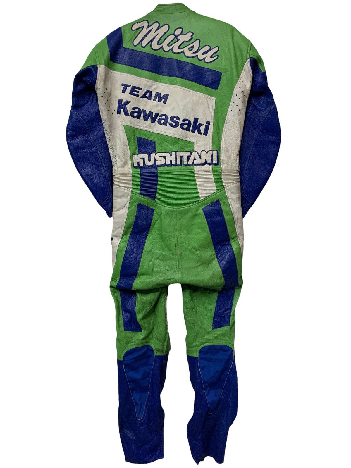 Kadoya 🔥RARE KUSHITANI KAWASAKI RIDING SUIT LEATHER Size US 35 - 7 Thumbnail