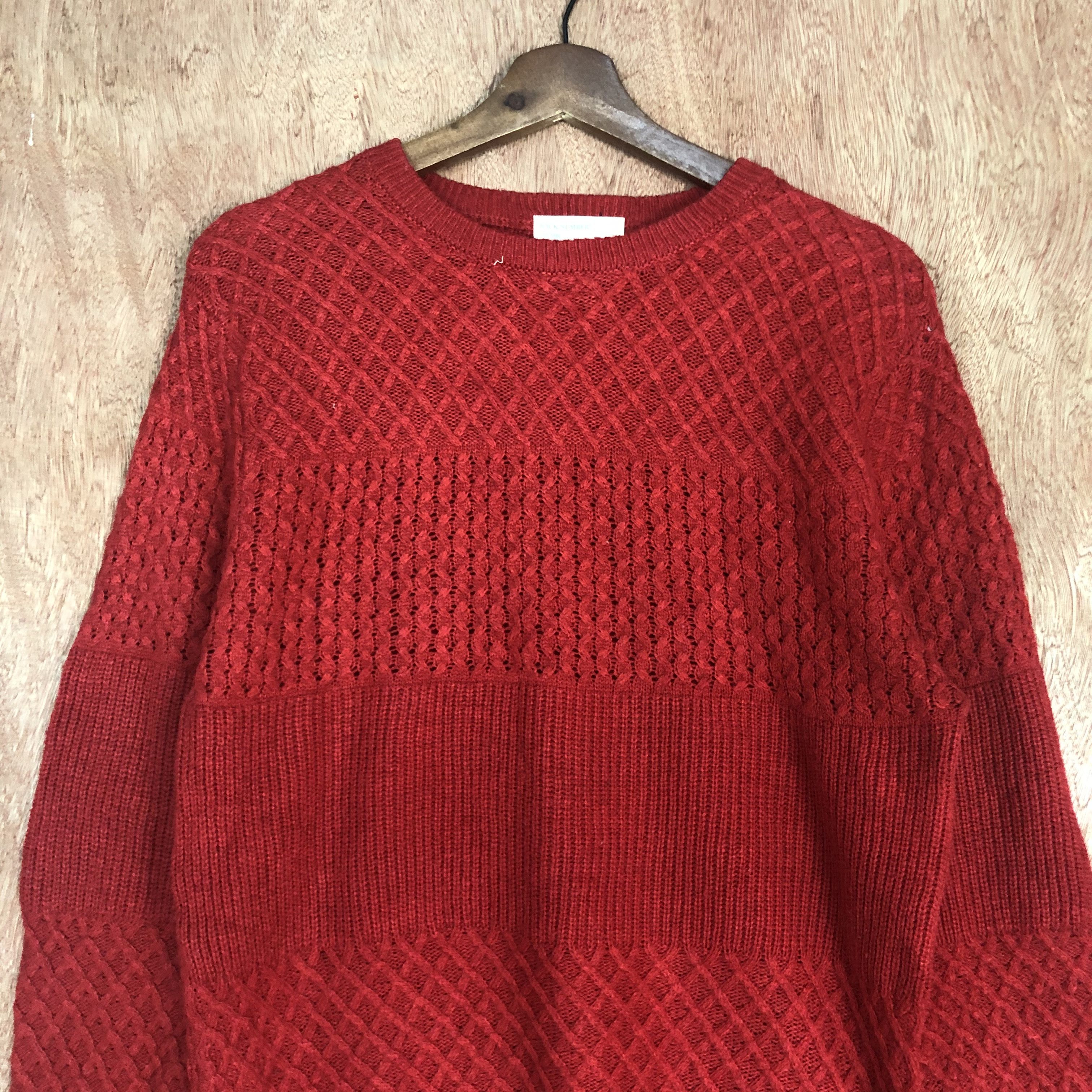 DLL BacK Number Red Knitwear sweatshirt #c509