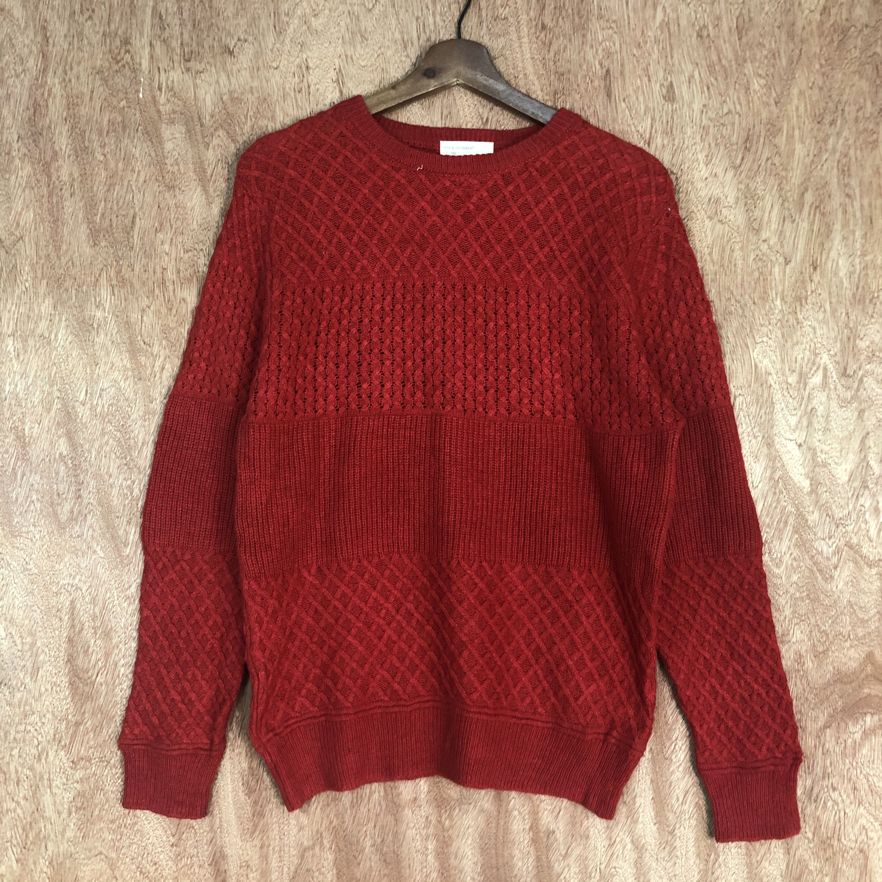 DLL BacK Number Red Knitwear sweatshirt #c509