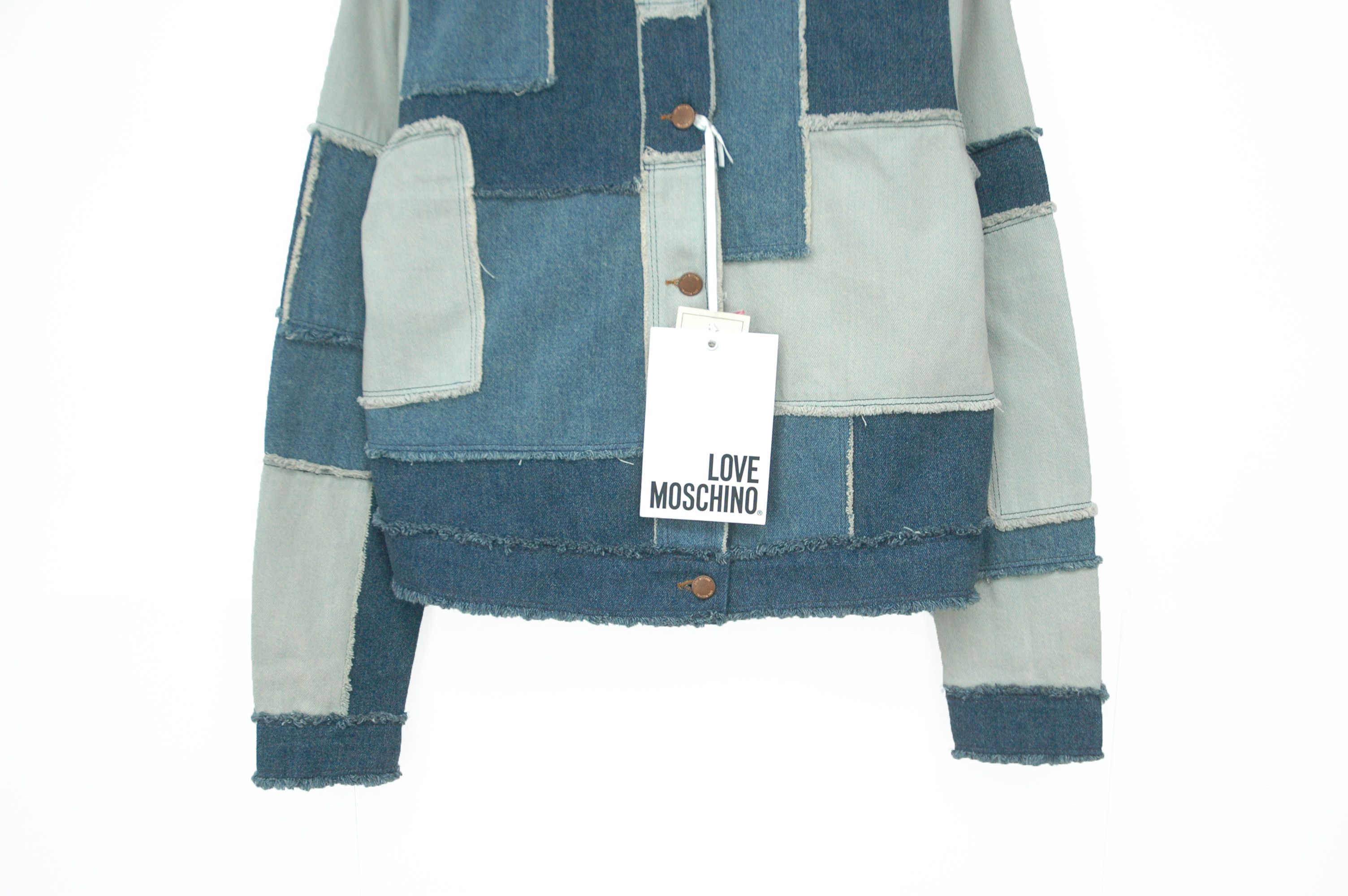 Moschino NWT MOSCHINO Love Giubbino Denim Patchwork Jacket Size M / US 6-8 / IT 42-44 - 5 Thumbnail