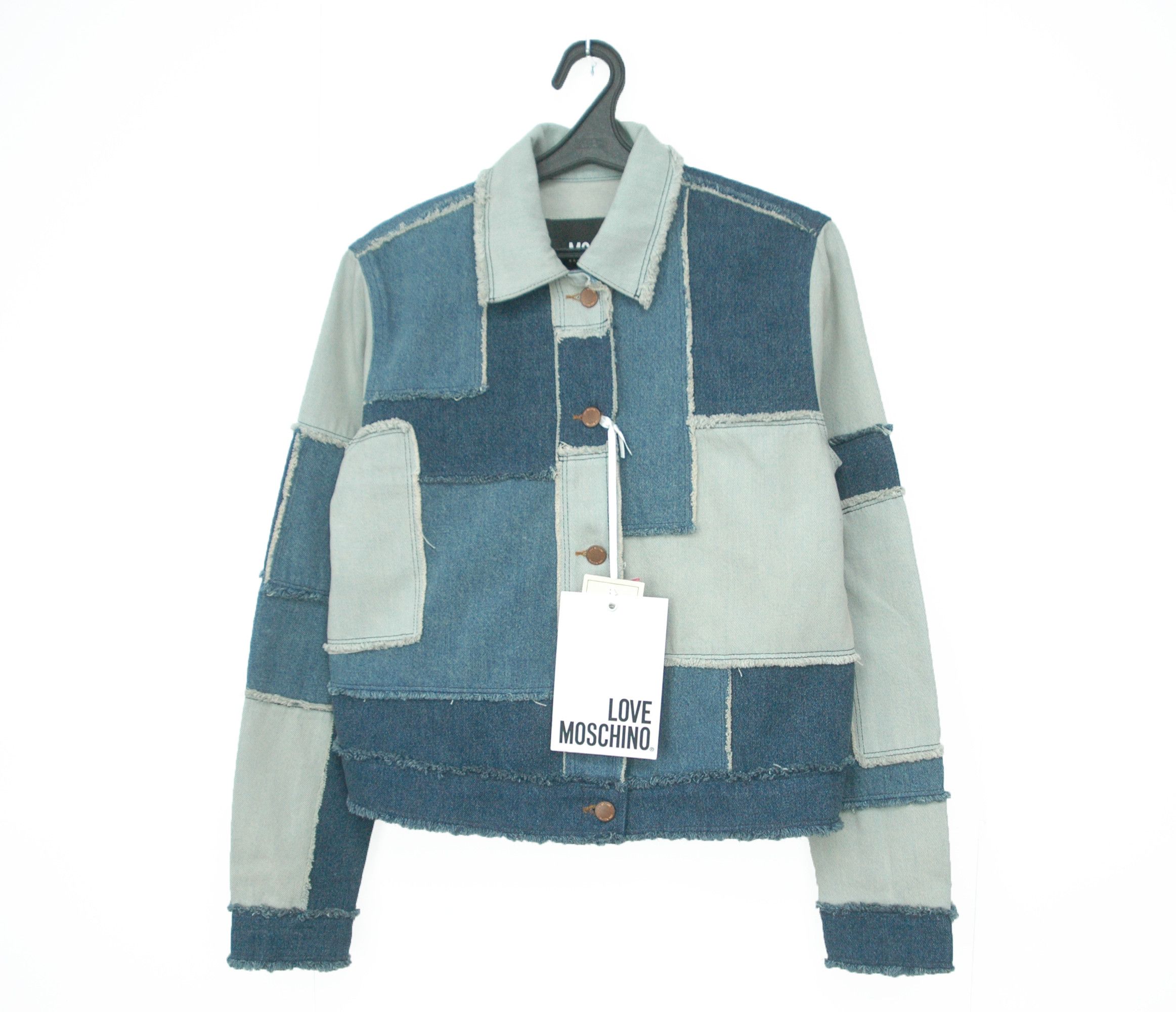 Moschino NWT MOSCHINO Love Giubbino Denim Patchwork Jacket Size M / US 6-8 / IT 42-44 - 1 Thumbnail