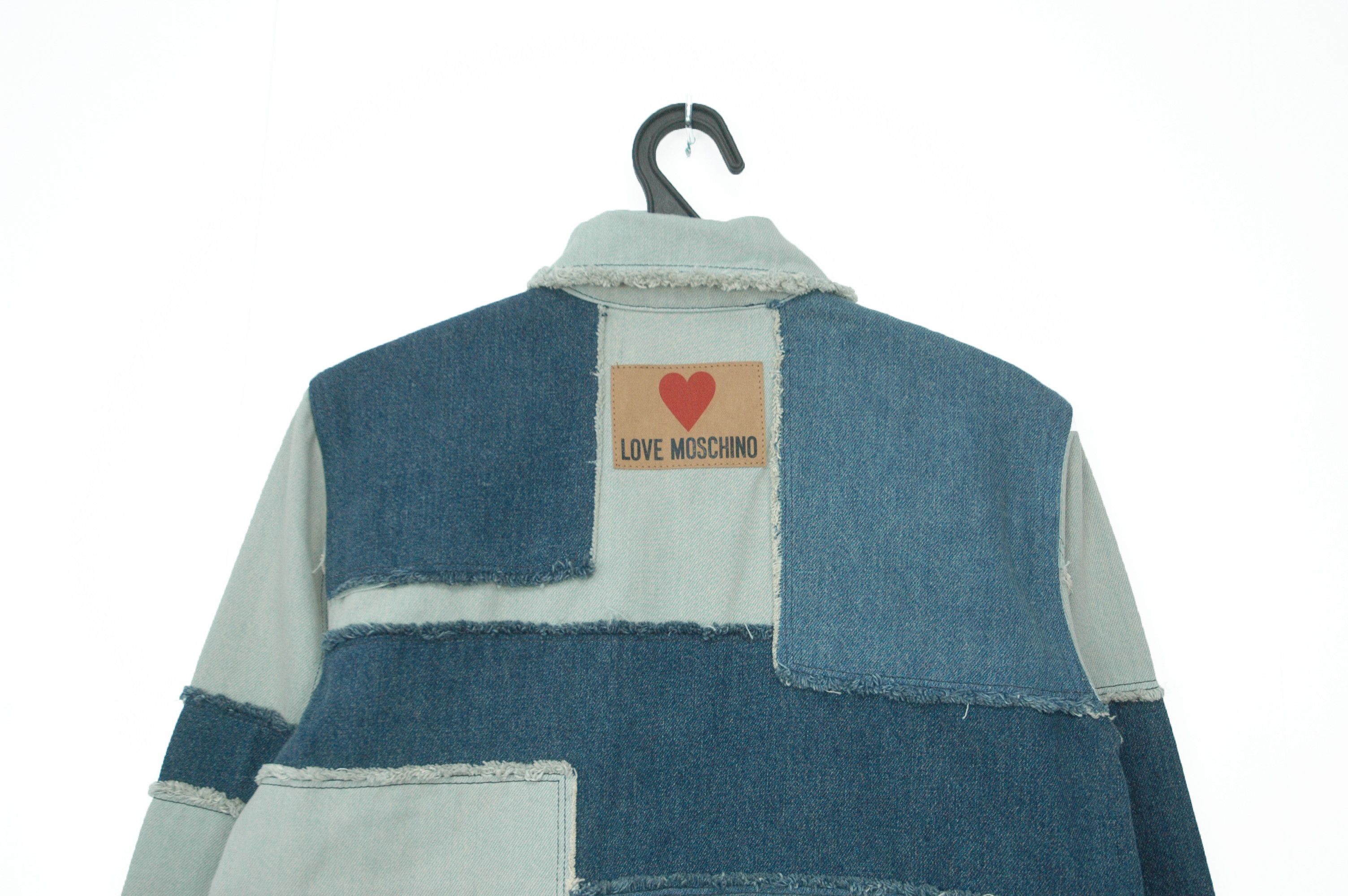 Moschino NWT MOSCHINO Love Giubbino Denim Patchwork Jacket Size M / US 6-8 / IT 42-44 - 10 Thumbnail