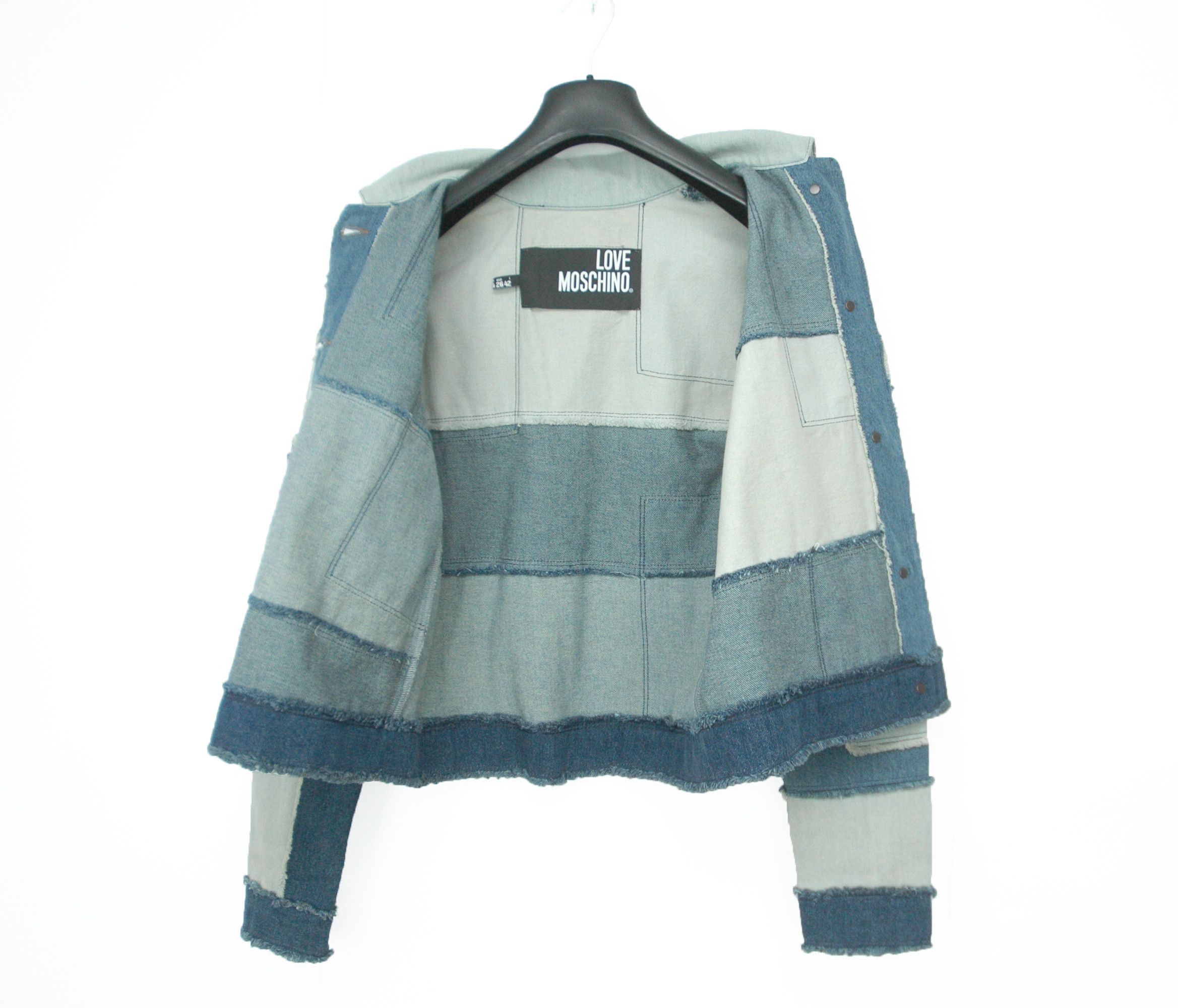 Moschino NWT MOSCHINO Love Giubbino Denim Patchwork Jacket Size M / US 6-8 / IT 42-44 - 13 Thumbnail