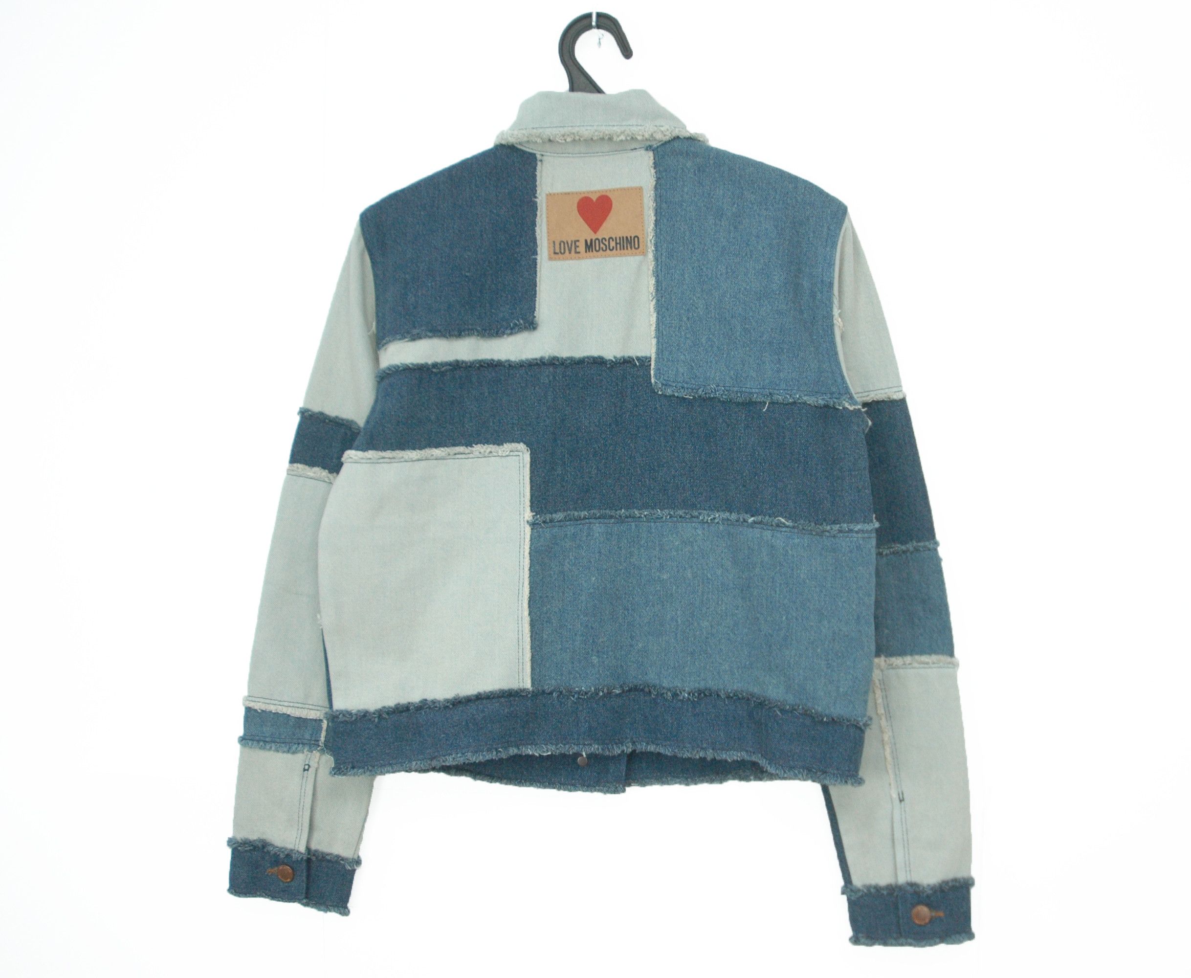 Moschino NWT MOSCHINO Love Giubbino Denim Patchwork Jacket Size M / US 6-8 / IT 42-44 - 9 Thumbnail