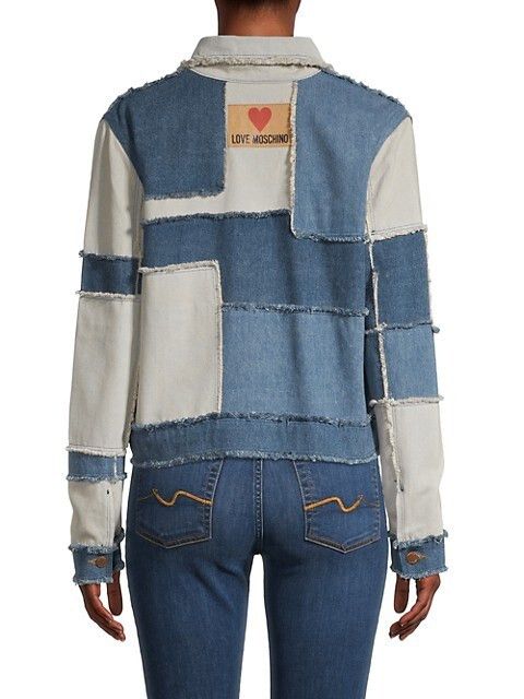Moschino NWT MOSCHINO Love Giubbino Denim Patchwork Jacket Size M / US 6-8 / IT 42-44 - 3 Thumbnail