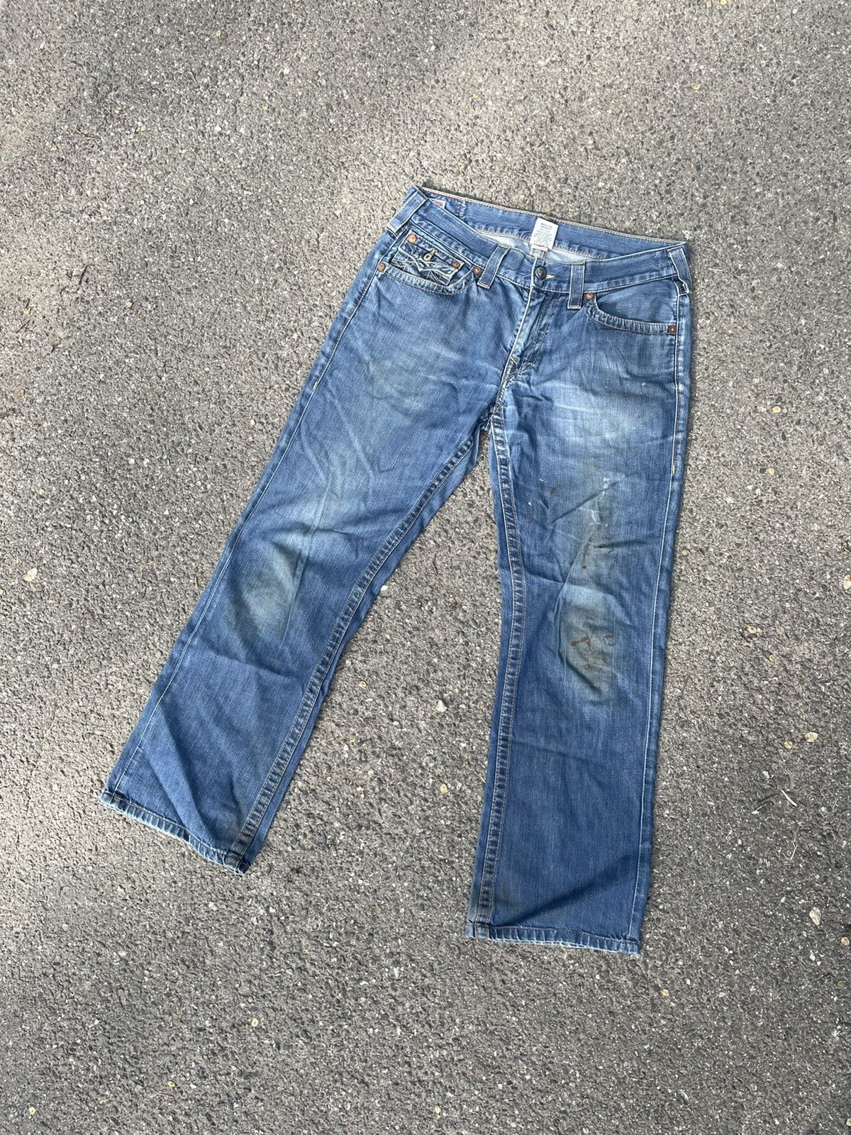 True Religion Vintage True Religion Dirty Jeans Size US 34 / EU 50 - 6 Thumbnail
