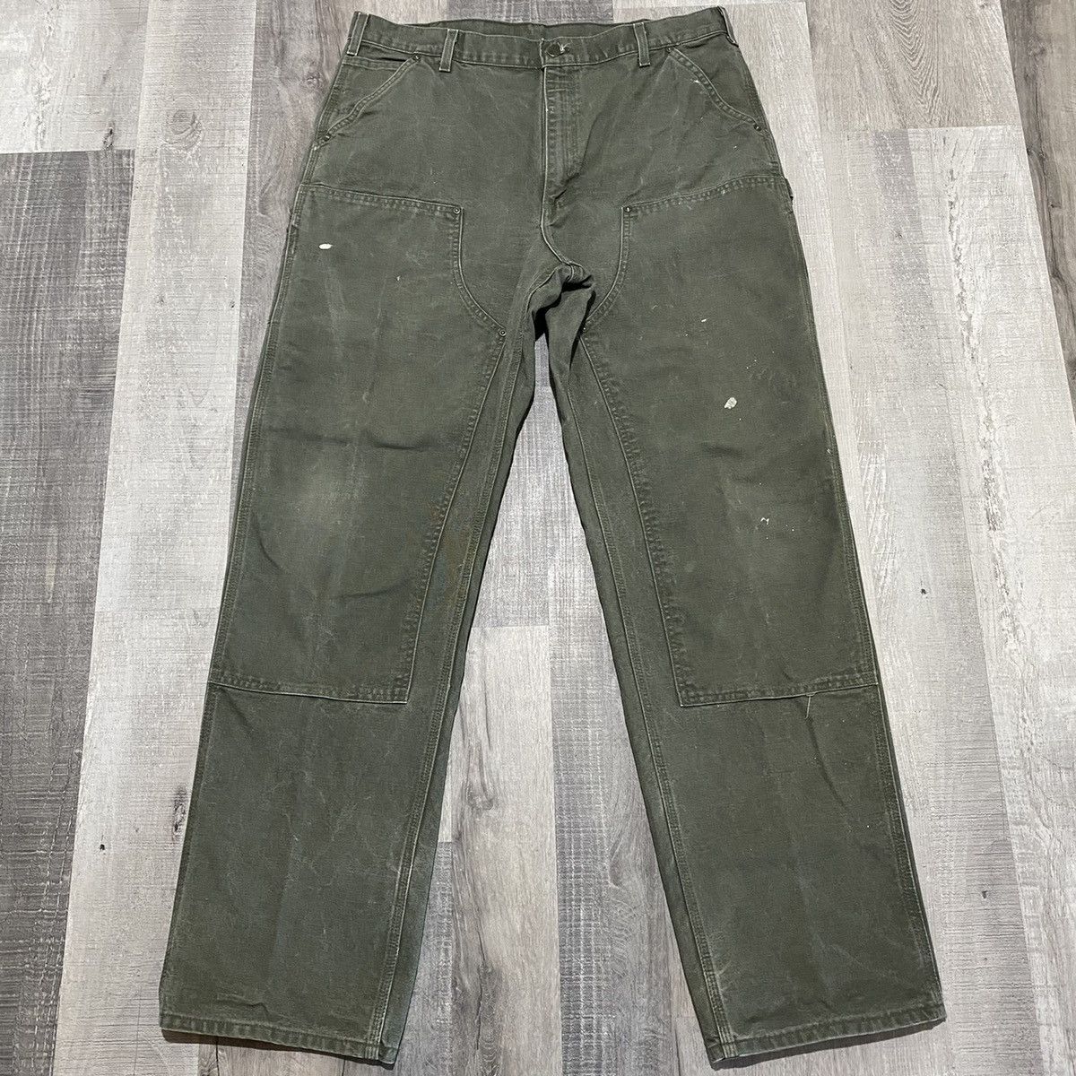 Vintage Vintage Carhartt B136 Double Knee Canvas Moss Green Pants 38 ...
