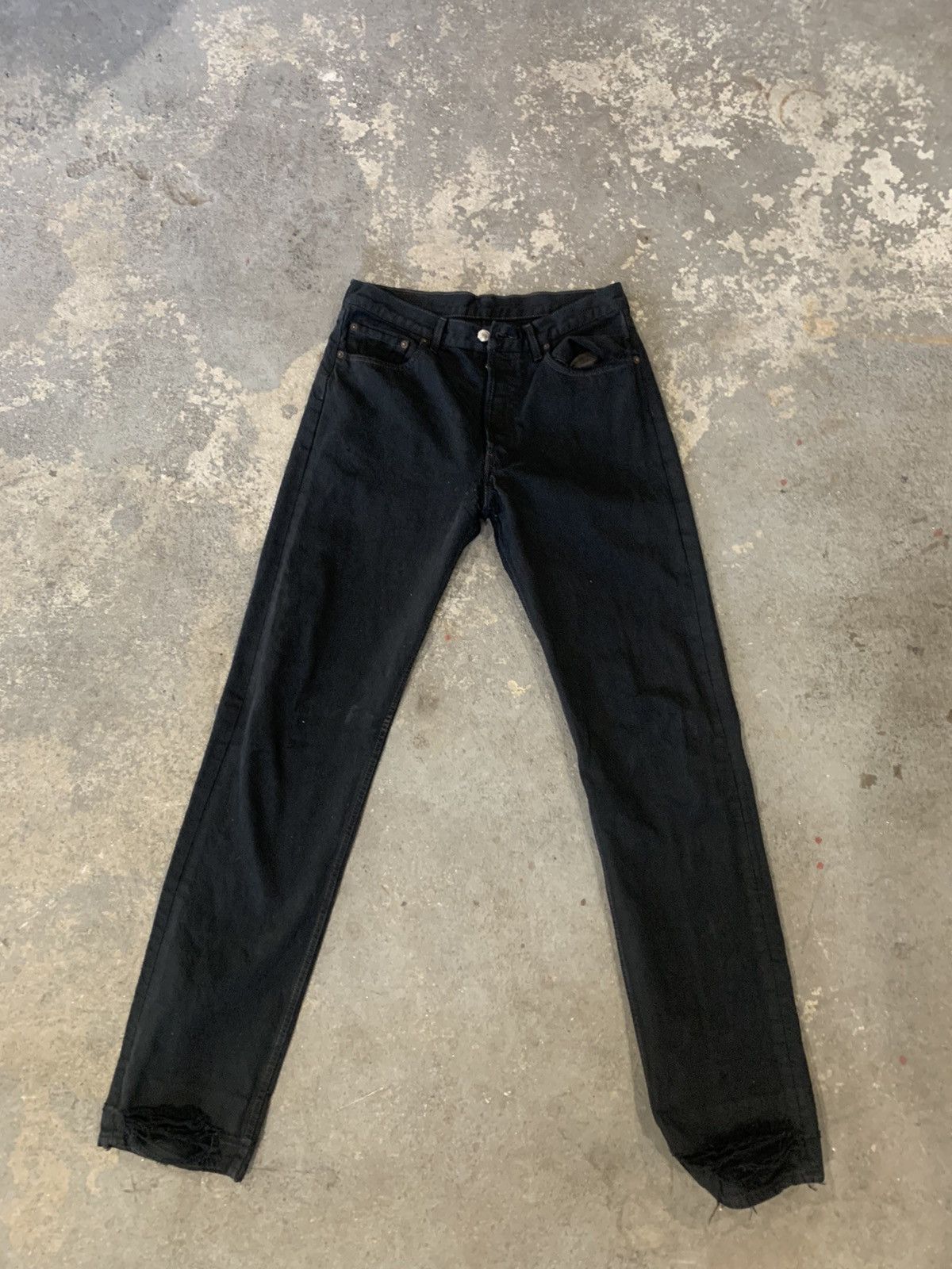 Levi's Vintage Clothing × Unsound Rags × Vintage Vintage black Levi’s 501 overdyed (unsound rags) Size US 32 / EU 48 - 1 Thumbnail