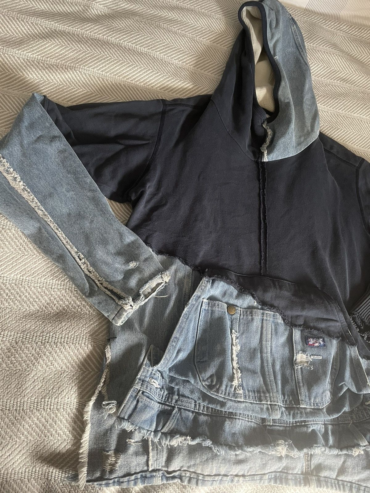 Greg Lauren Greg Lauren Navy Denim High Tech Track Hoodie Size US L / EU 52-54 / 3 - 1 Thumbnail