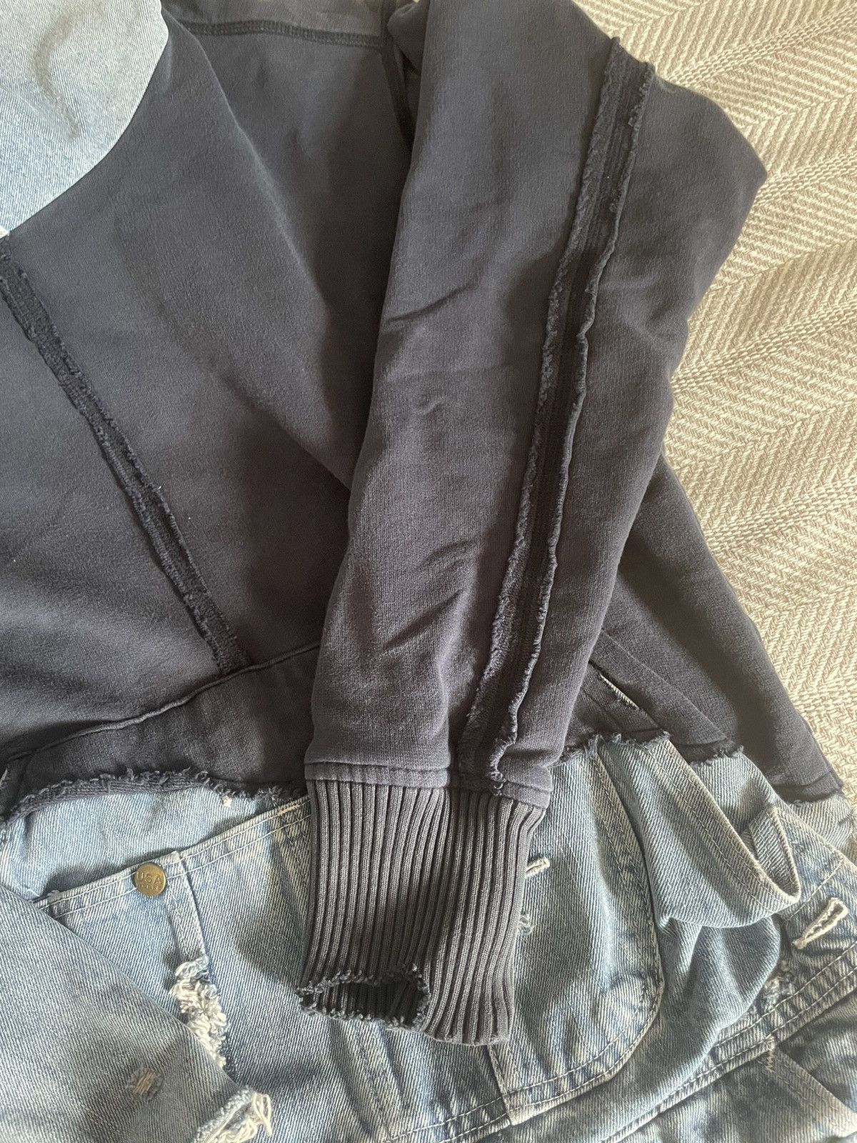 Greg Lauren Greg Lauren Navy Denim High Tech Track Hoodie Size US L / EU 52-54 / 3 - 16 Thumbnail