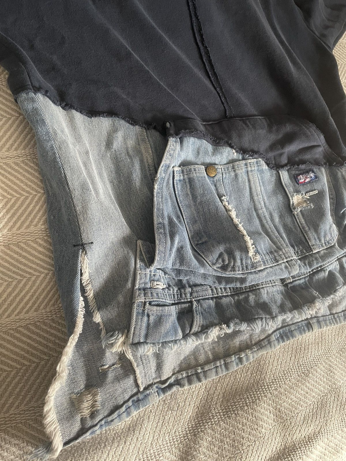 Greg Lauren Greg Lauren Navy Denim High Tech Track Hoodie Size US L / EU 52-54 / 3 - 14 Thumbnail