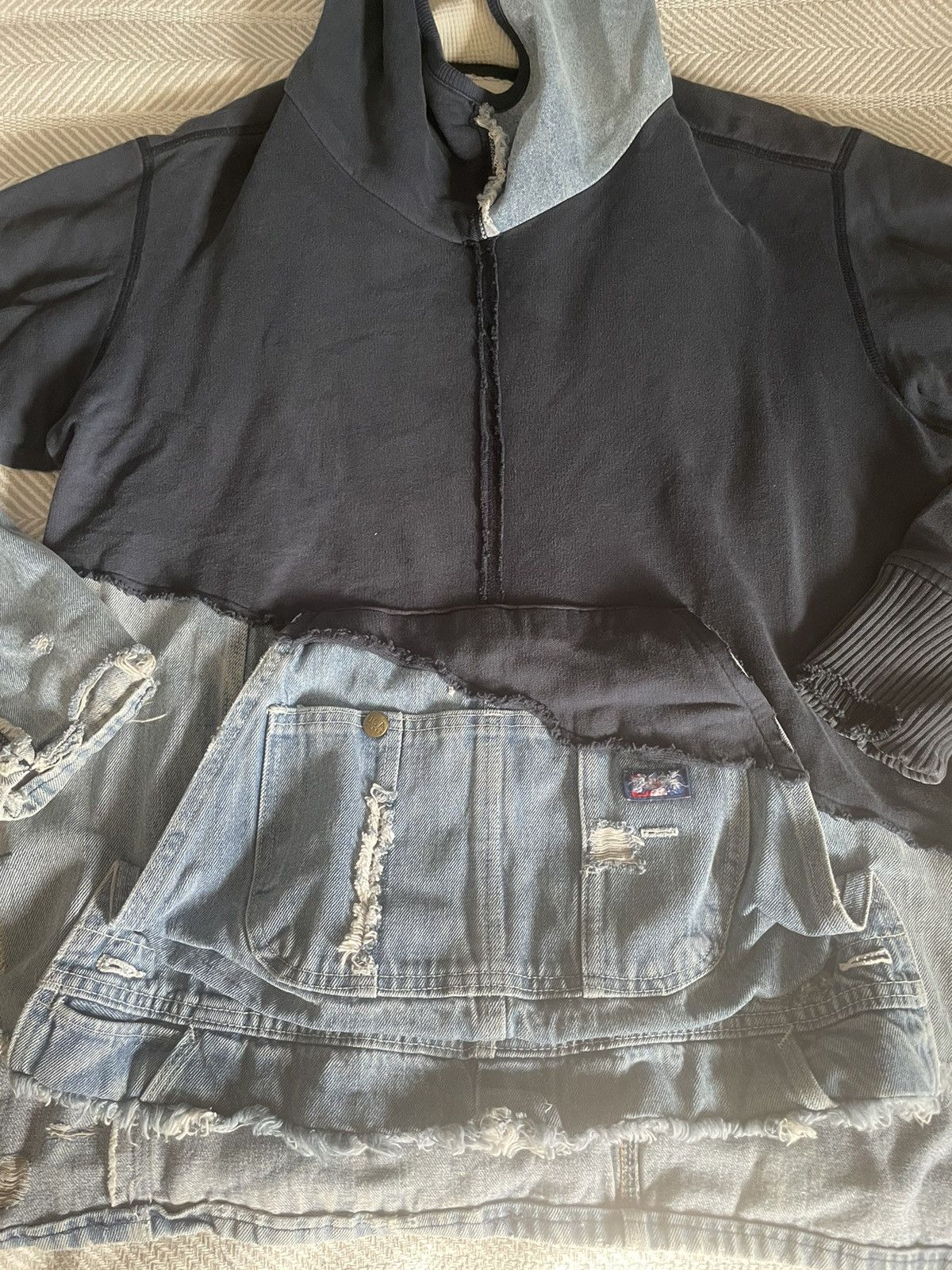 Greg Lauren Greg Lauren Navy Denim High Tech Track Hoodie Size US L / EU 52-54 / 3 - 4 Thumbnail