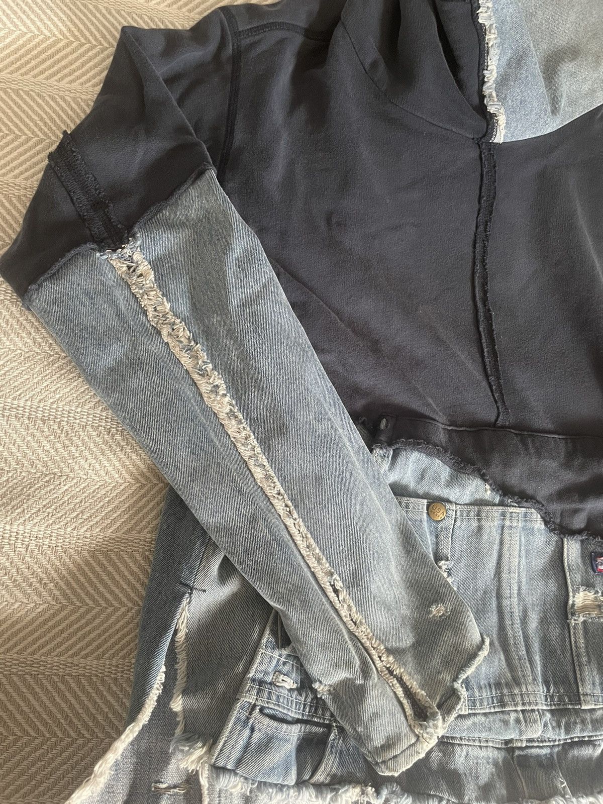 Greg Lauren Greg Lauren Navy Denim High Tech Track Hoodie Size US L / EU 52-54 / 3 - 15 Thumbnail