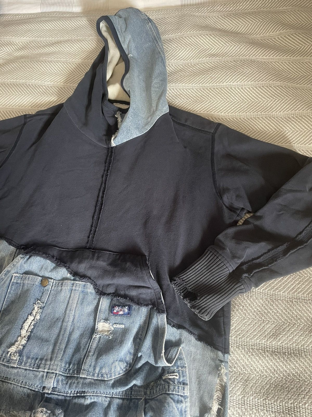 Greg Lauren Greg Lauren Navy Denim High Tech Track Hoodie Size US L / EU 52-54 / 3 - 2 Thumbnail