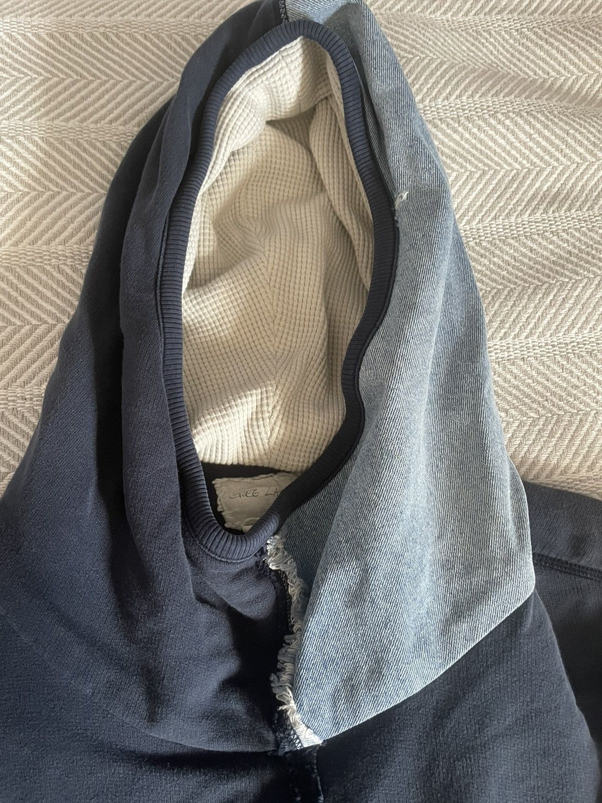 Greg Lauren Greg Lauren Navy Denim High Tech Track Hoodie Size US L / EU 52-54 / 3 - 7 Thumbnail
