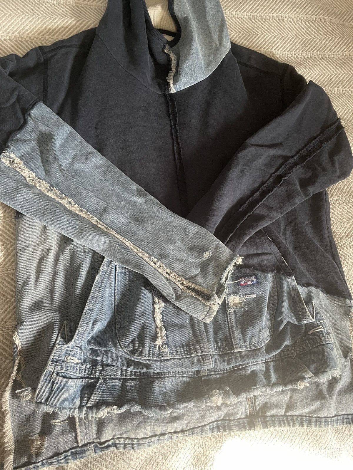 Greg Lauren Greg Lauren Navy Denim High Tech Track Hoodie Size US L / EU 52-54 / 3 - 5 Thumbnail