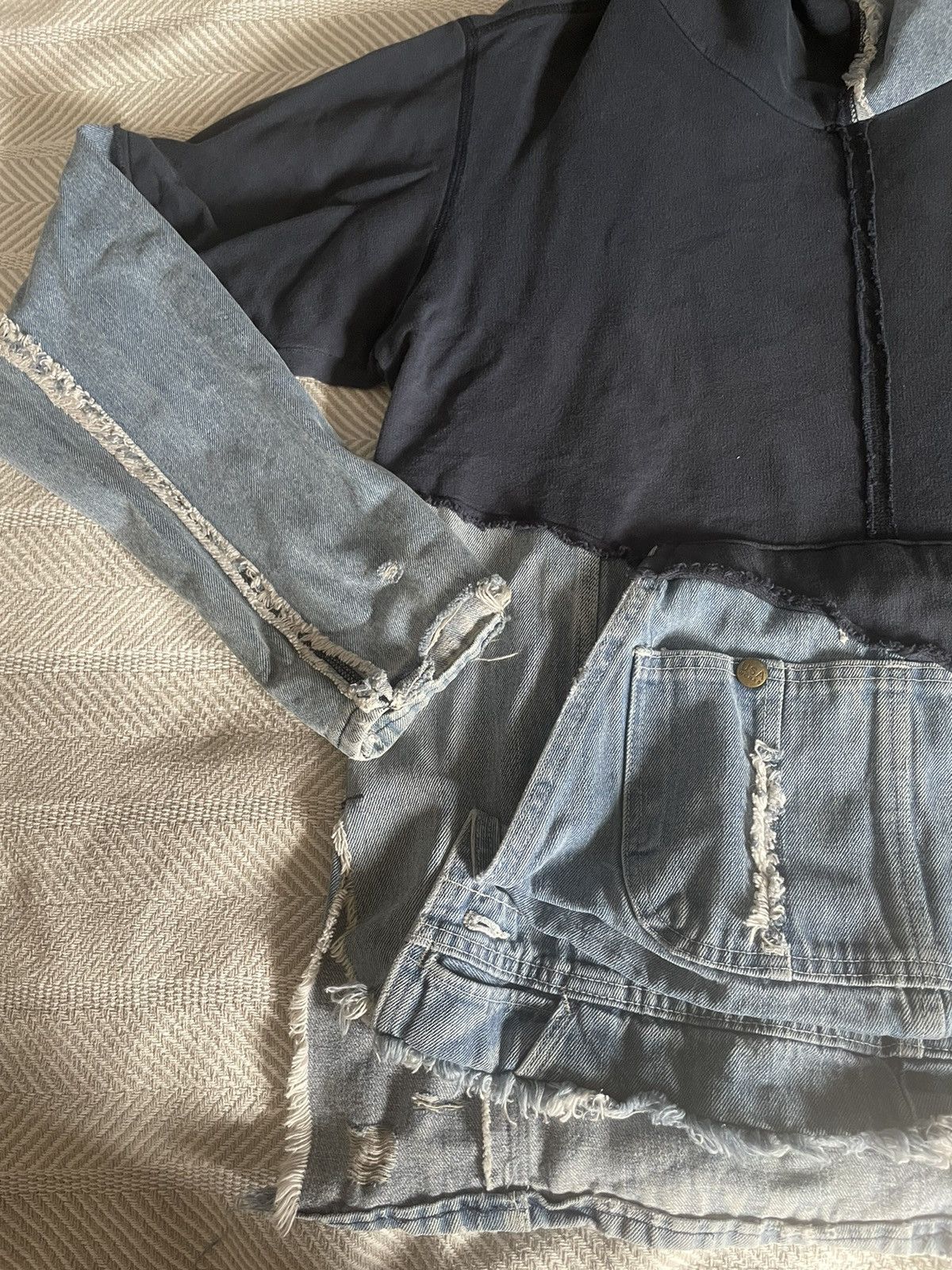 Greg Lauren Greg Lauren Navy Denim High Tech Track Hoodie Size US L / EU 52-54 / 3 - 3 Thumbnail