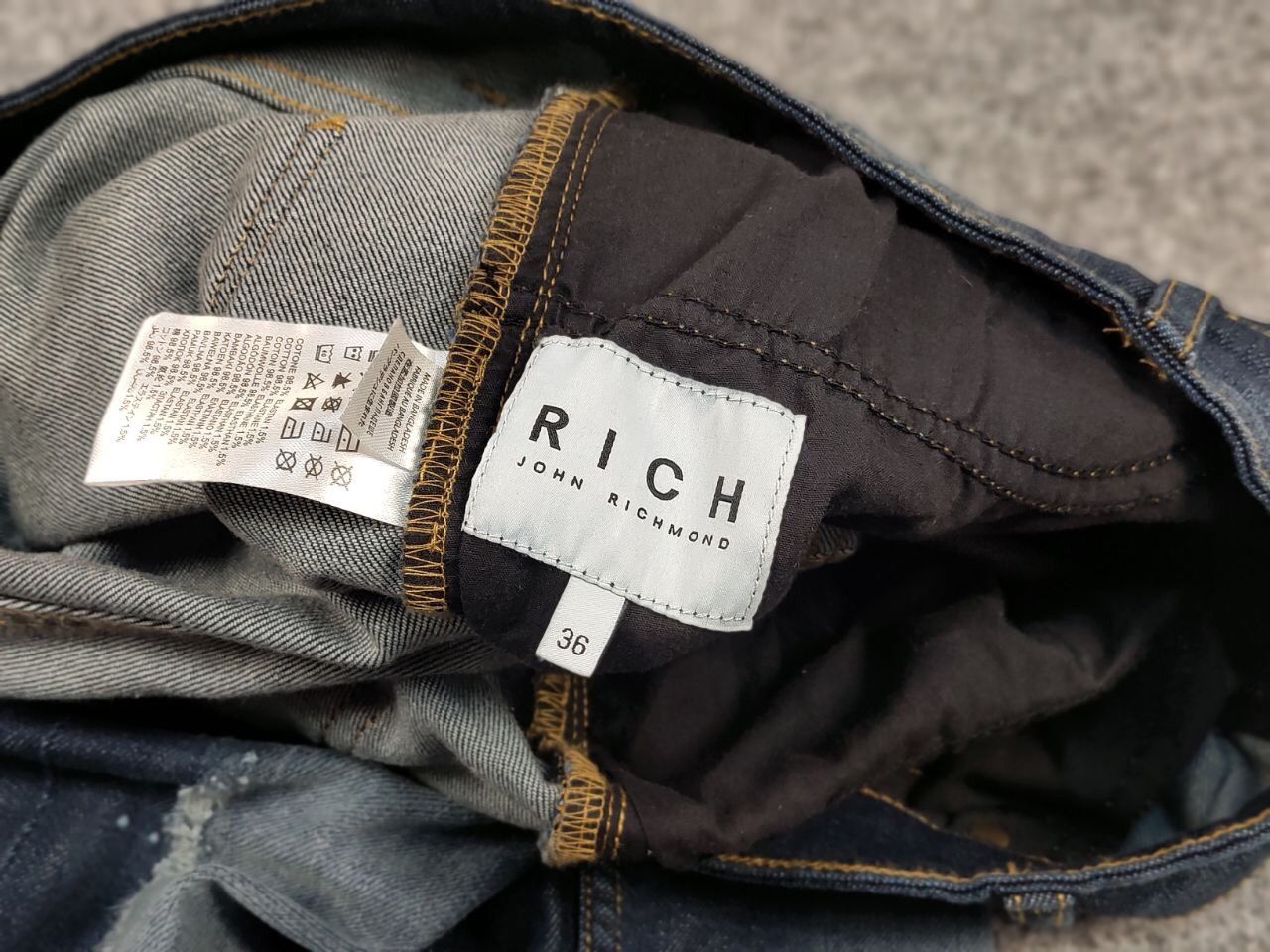 John Richmond John Richmond RICH Blue Fabric Faded Denim Slim Fit Jeans Size US 34 / EU 50 - 21 Thumbnail